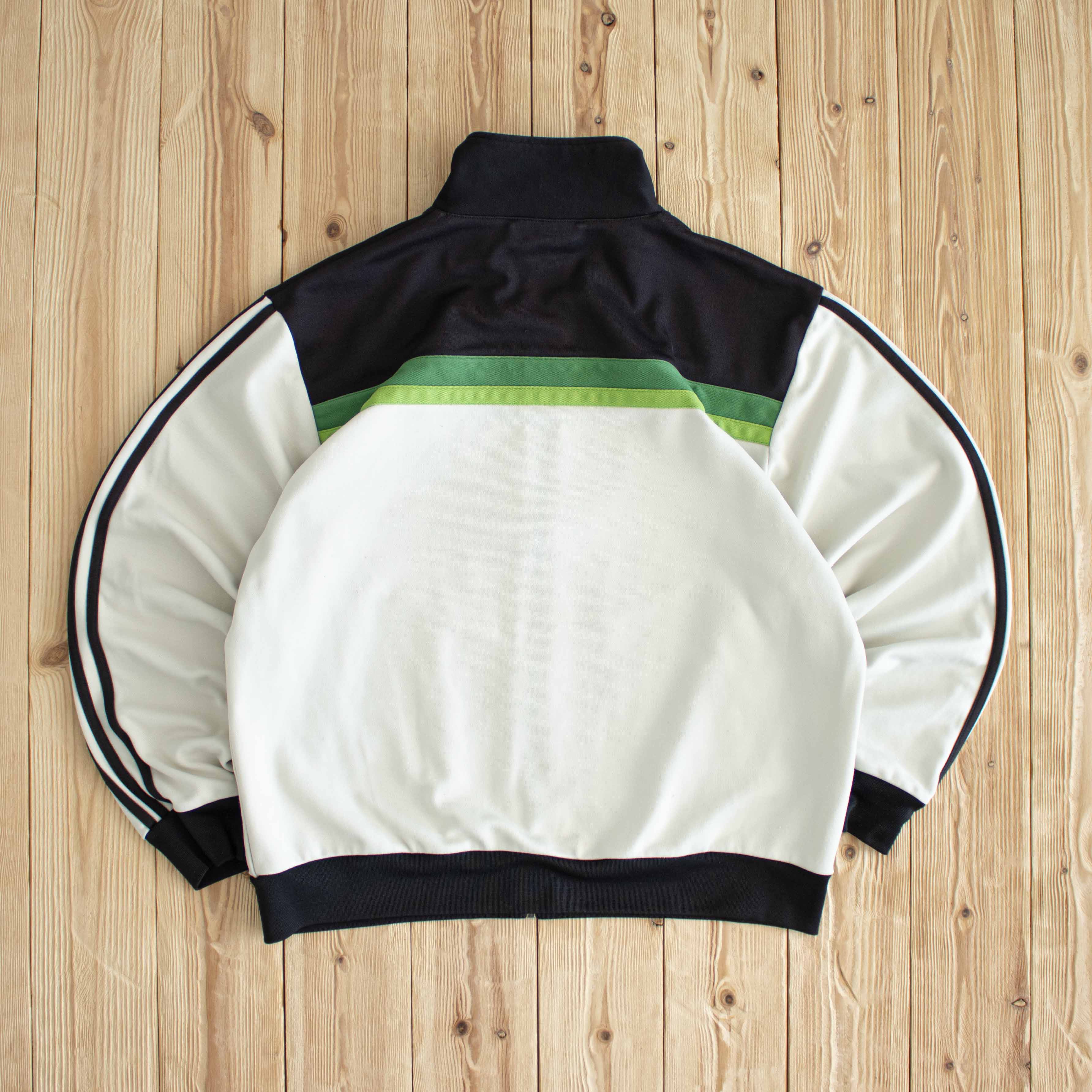 (M) Adidas Vintage Embroidered Full-Zip Sweatshirt Beige