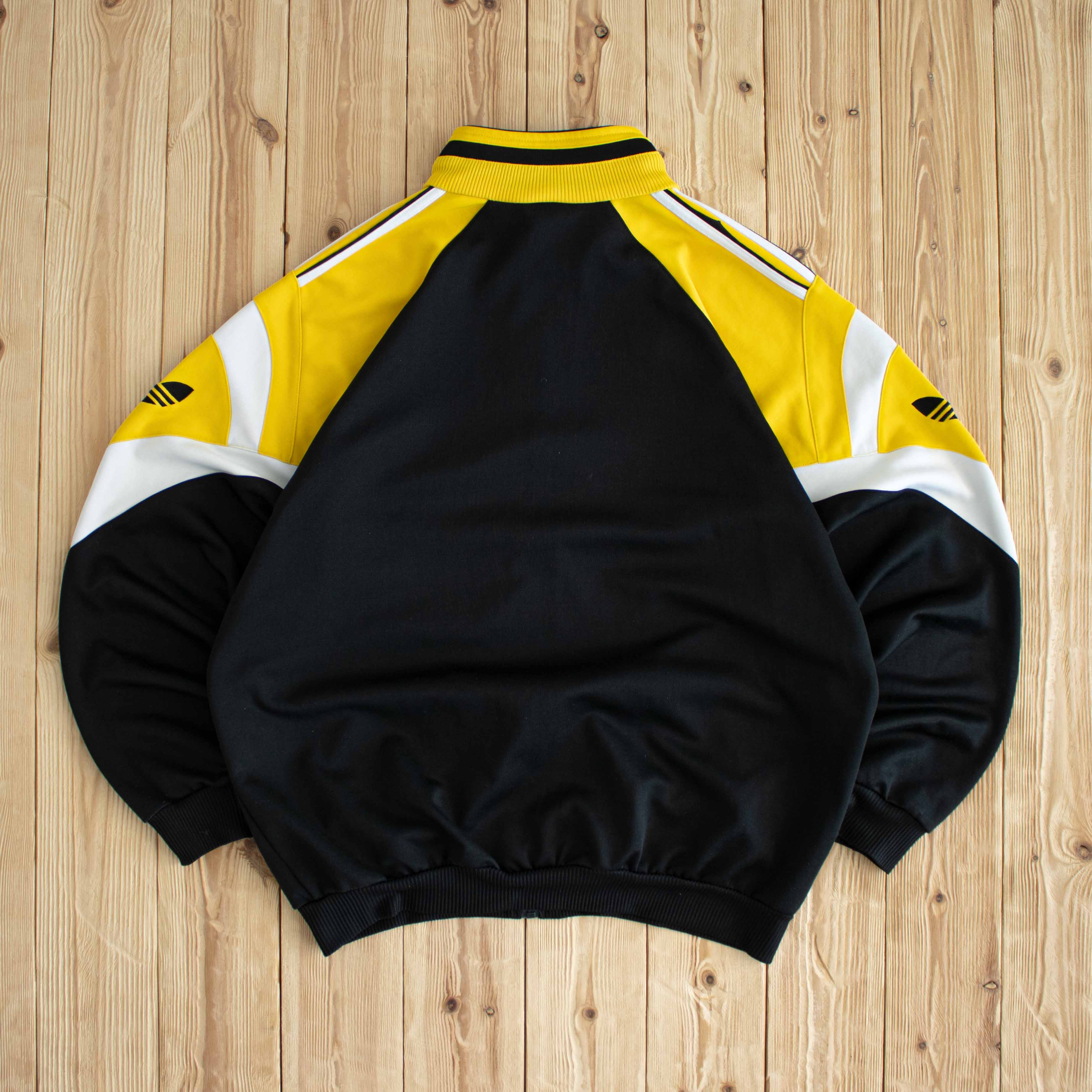 (L) Adidas Vintage Embroidered Full-Zip Sweatshirt Black