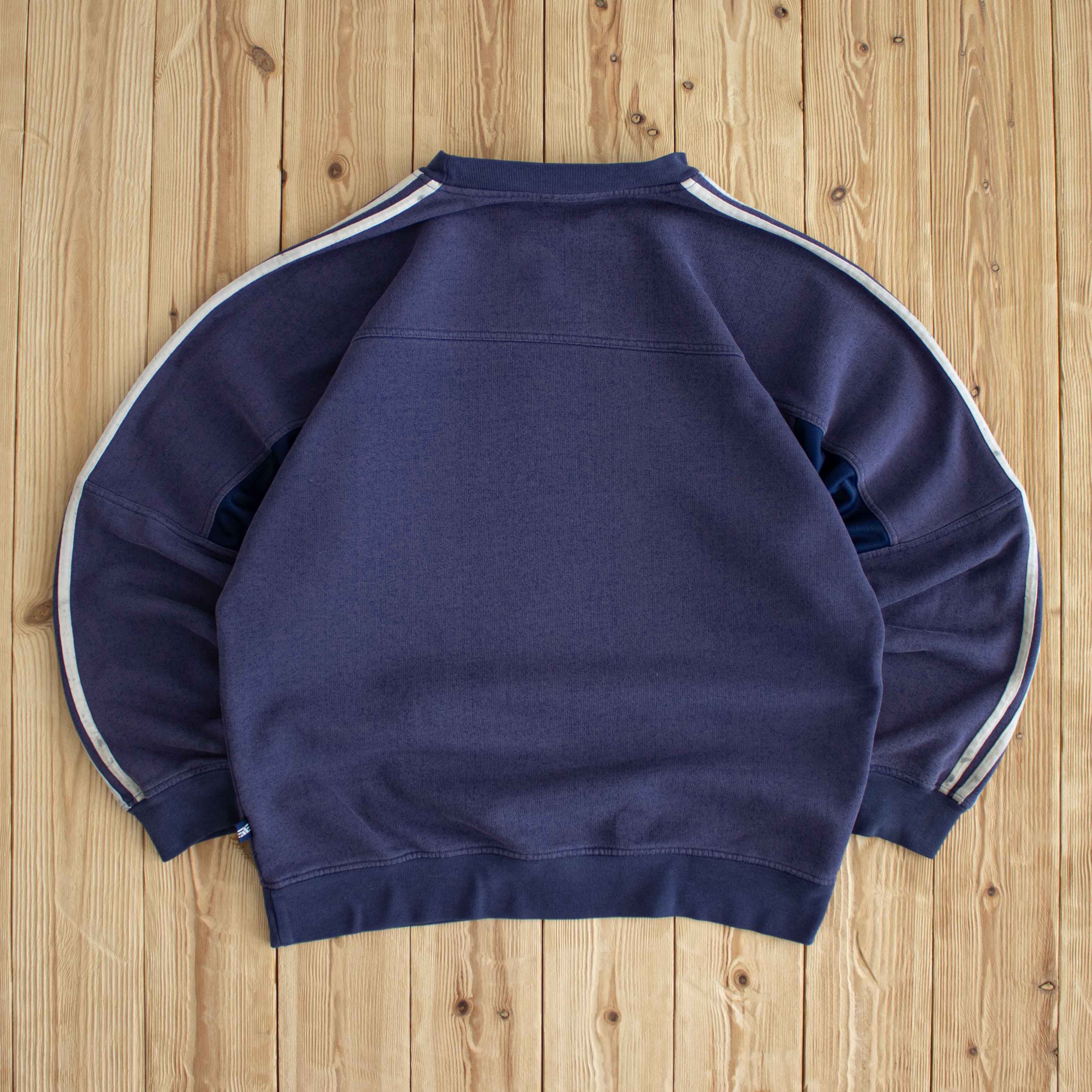 (M/L) Adidas Vintage Embroidered Sweatshirt Blue