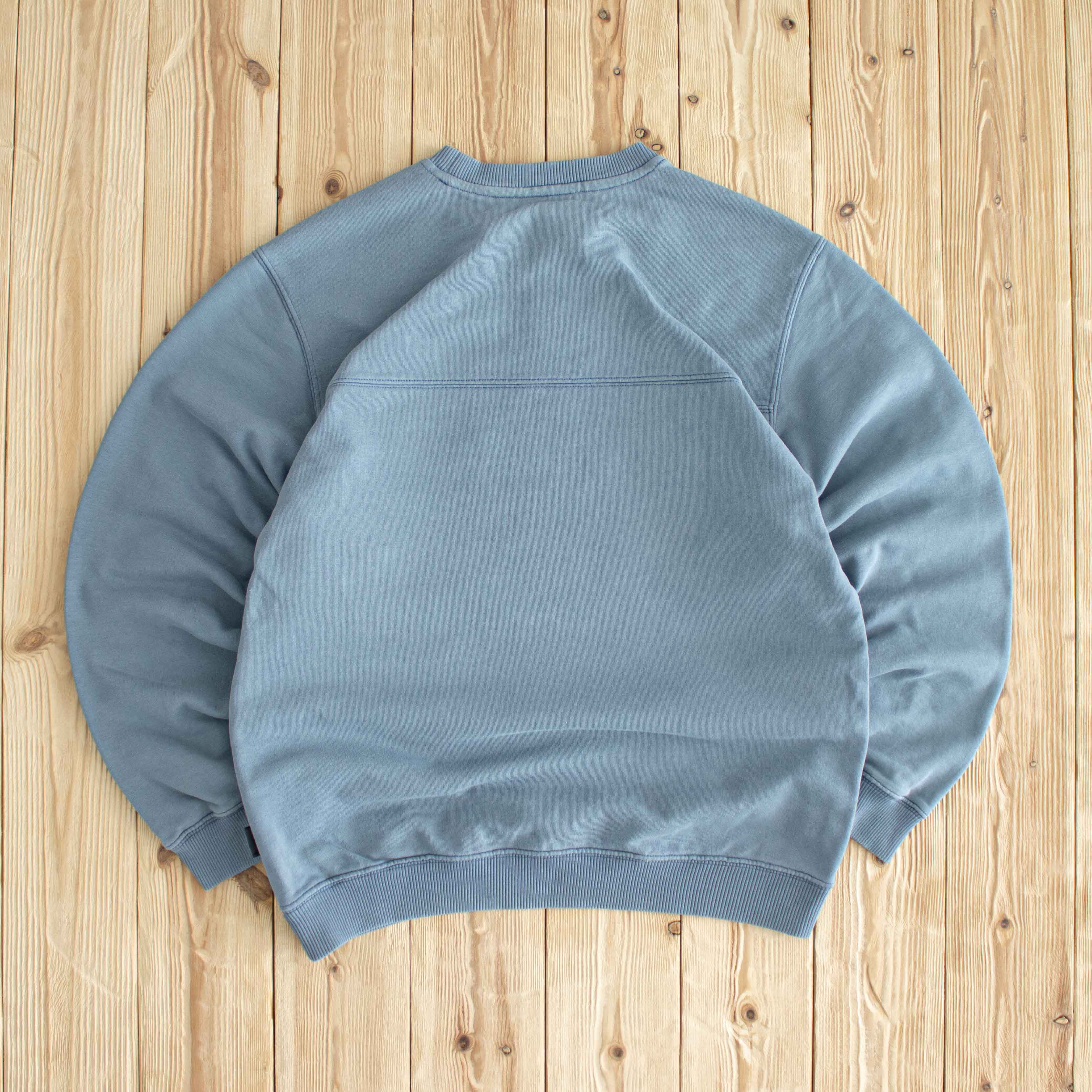 (M) Adidas Logo Vintage Embroidered Sweatshirt Blue