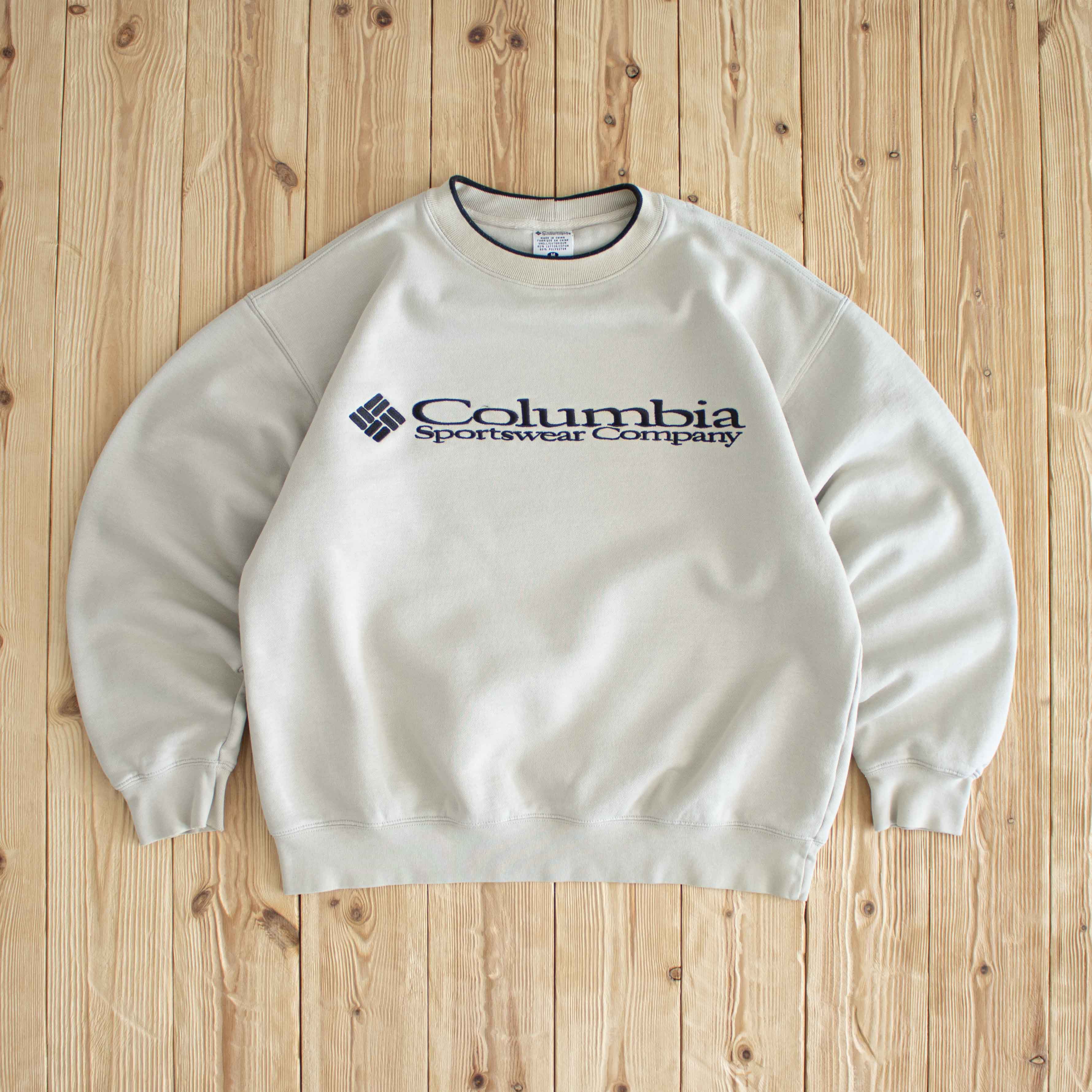 (M) Columbia Vintage Embroidered Sweatshirt Beige