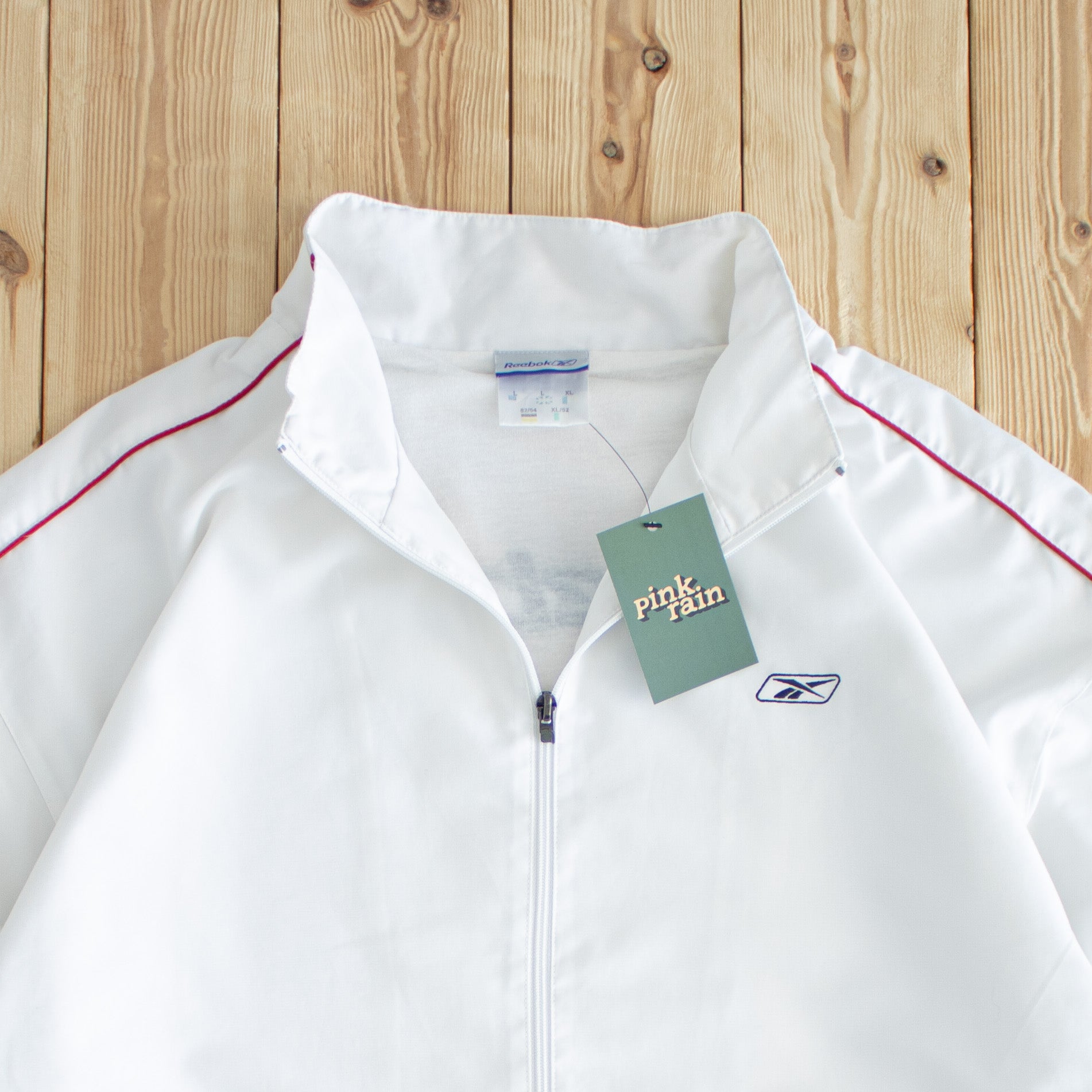 (L/XL) Reebok Vintage Embroidered Jacket White