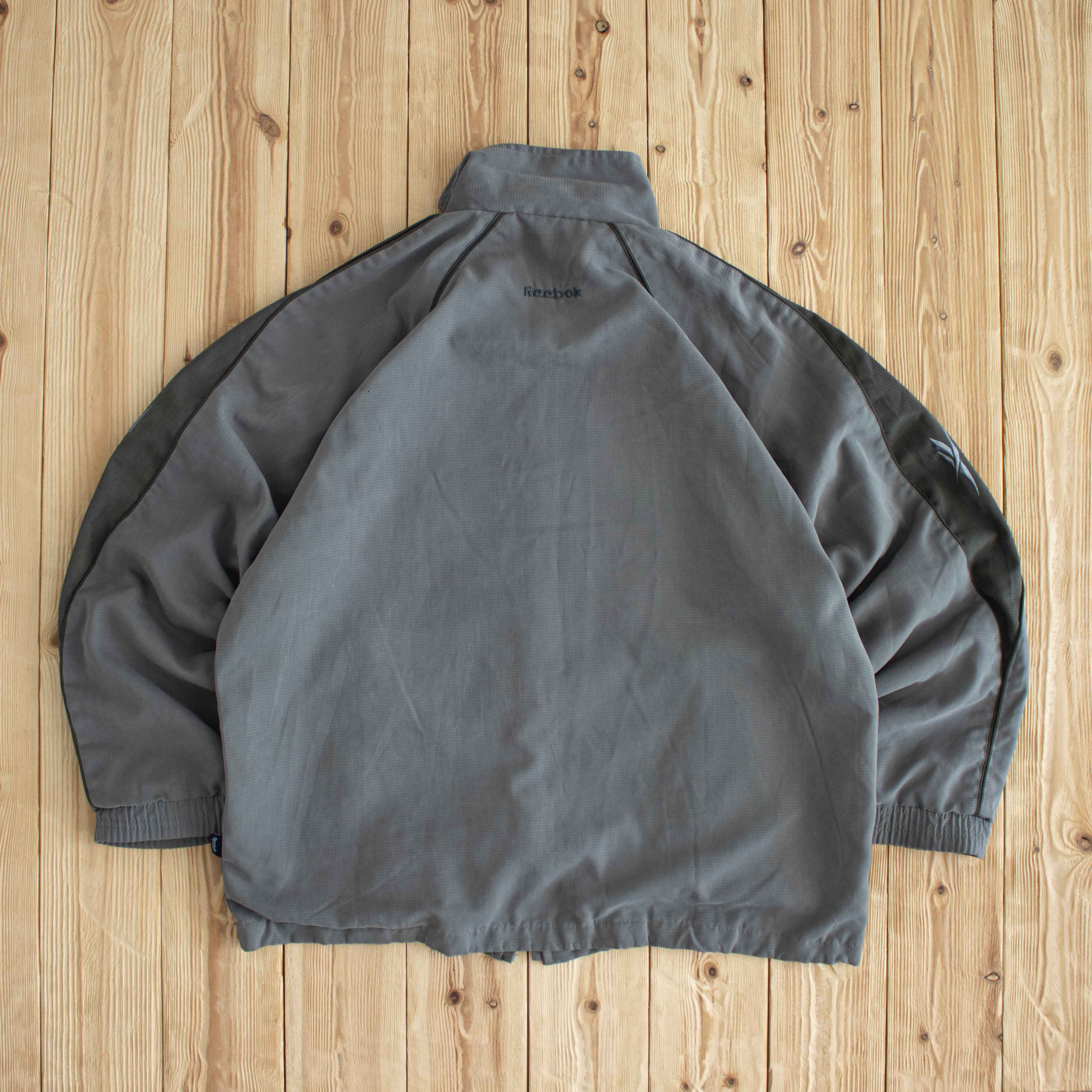 (L) Reebok Vintage Embroidered Jacket Khaki Gray