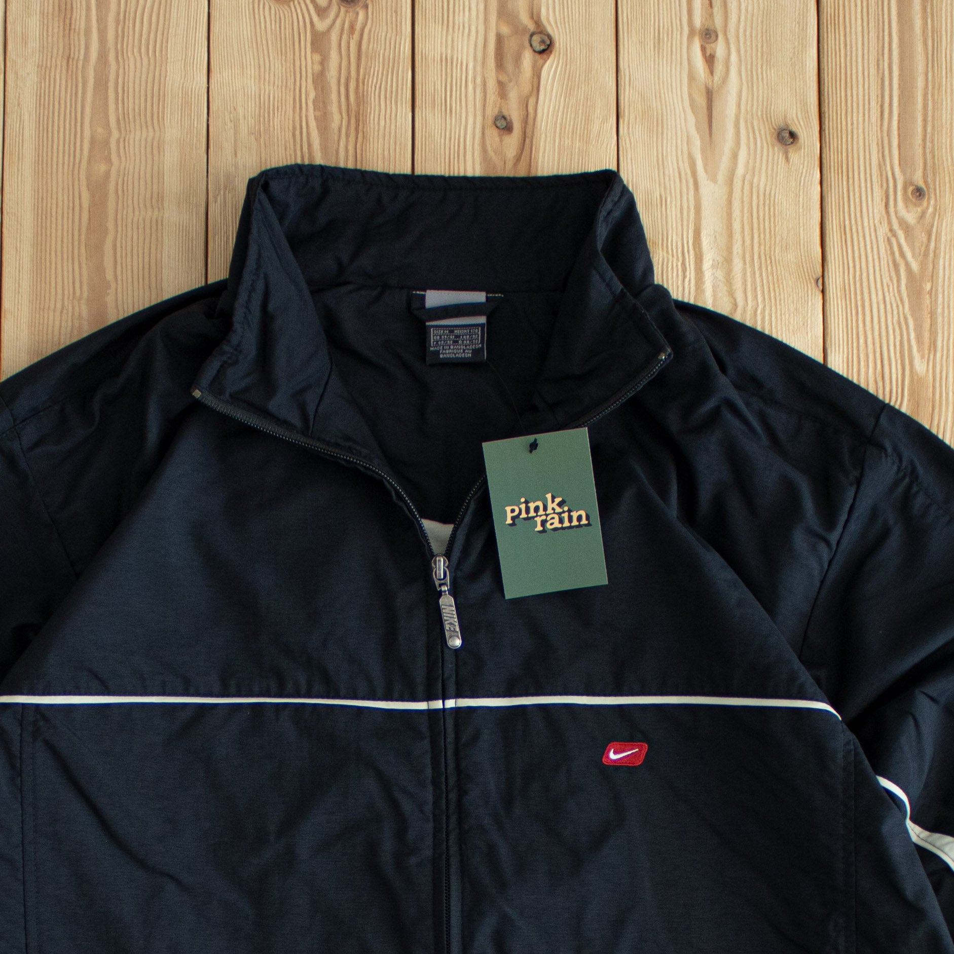 (M/L) Nike Vintage Essential Embroidered Jacket Black