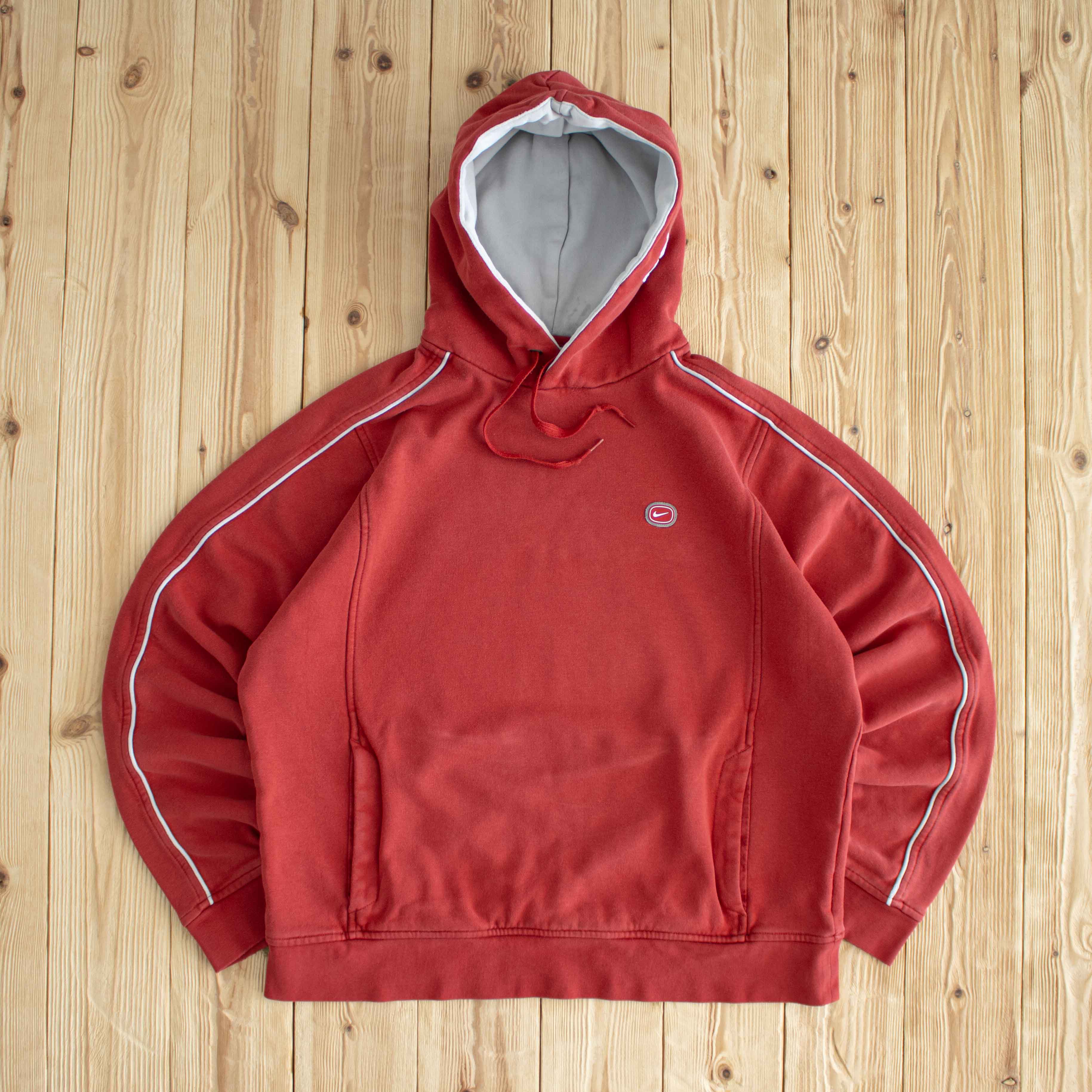 (S/M) Nike Cortez Vintage Embroidered Hoodie Red