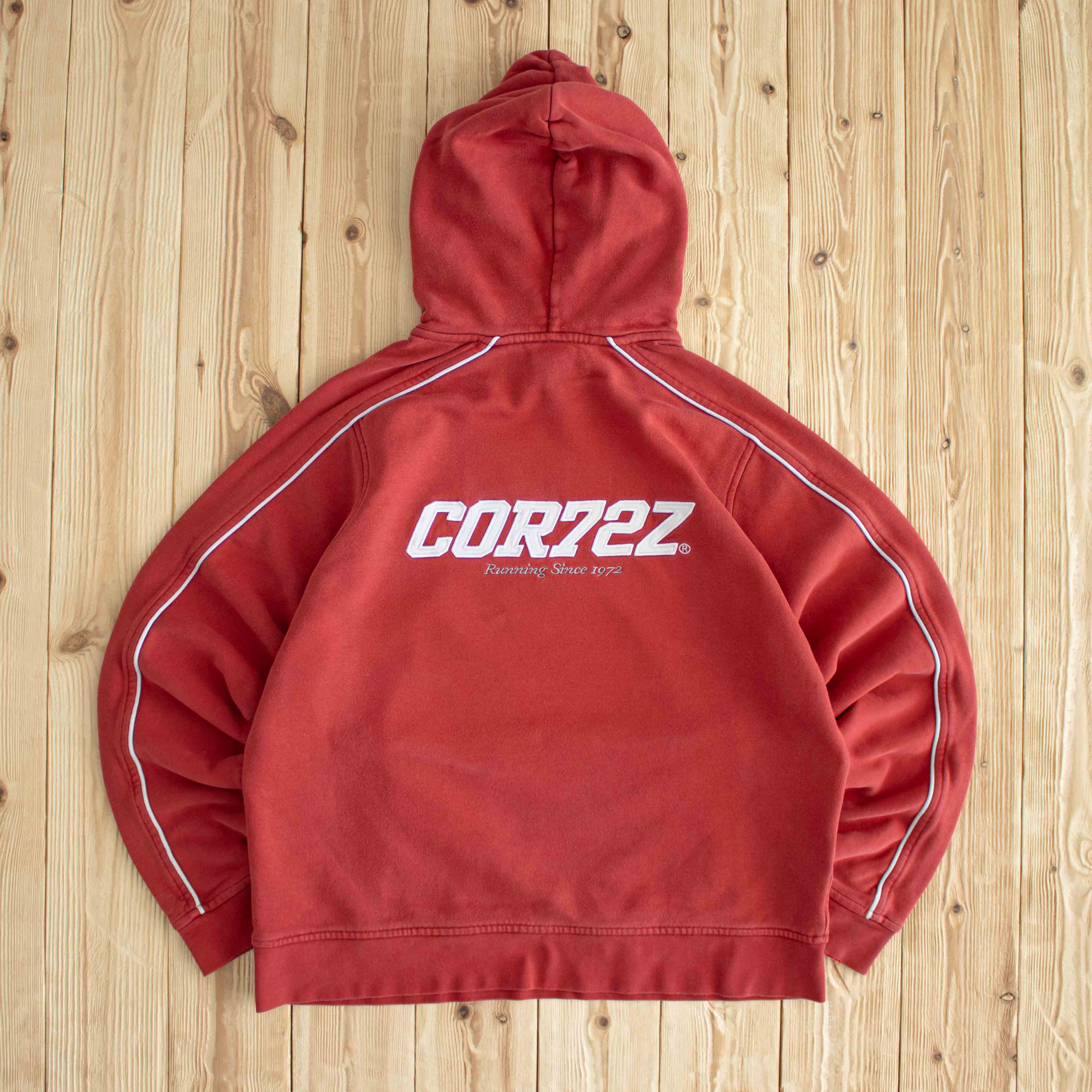 (S/M) Nike Cortez Vintage Embroidered Hoodie Red