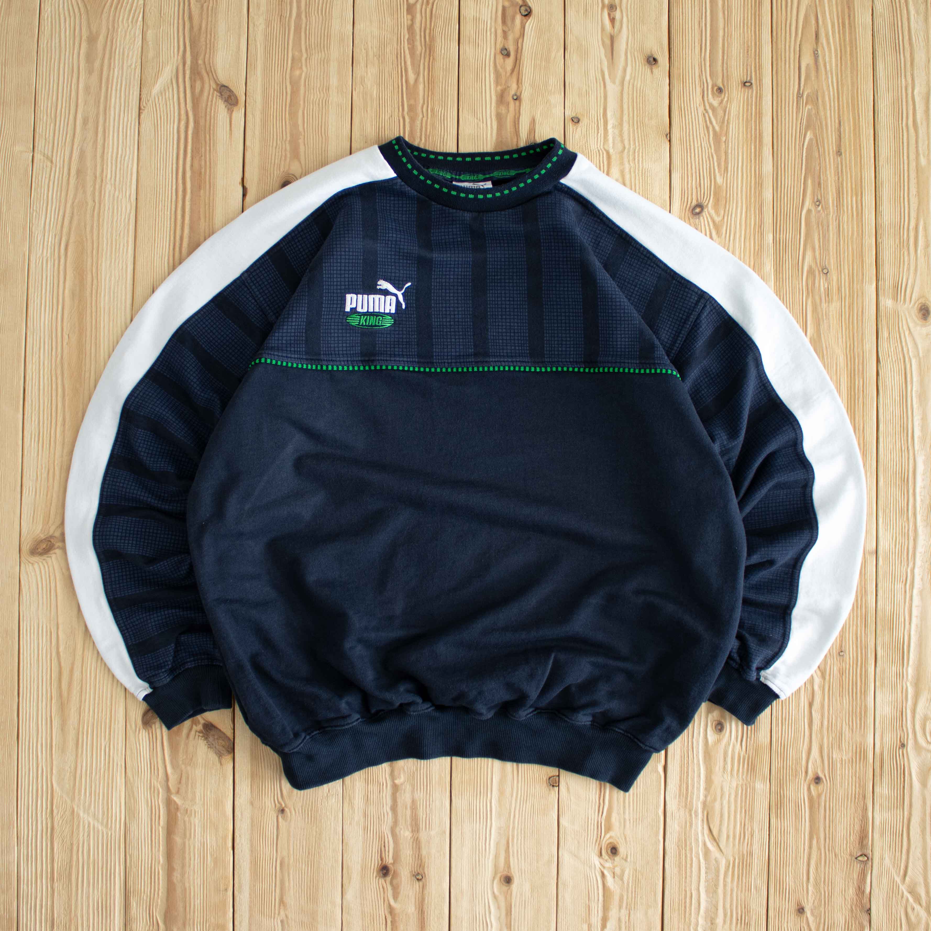 (M) Puma King Vintage Embroidered Sweatshirt Blue