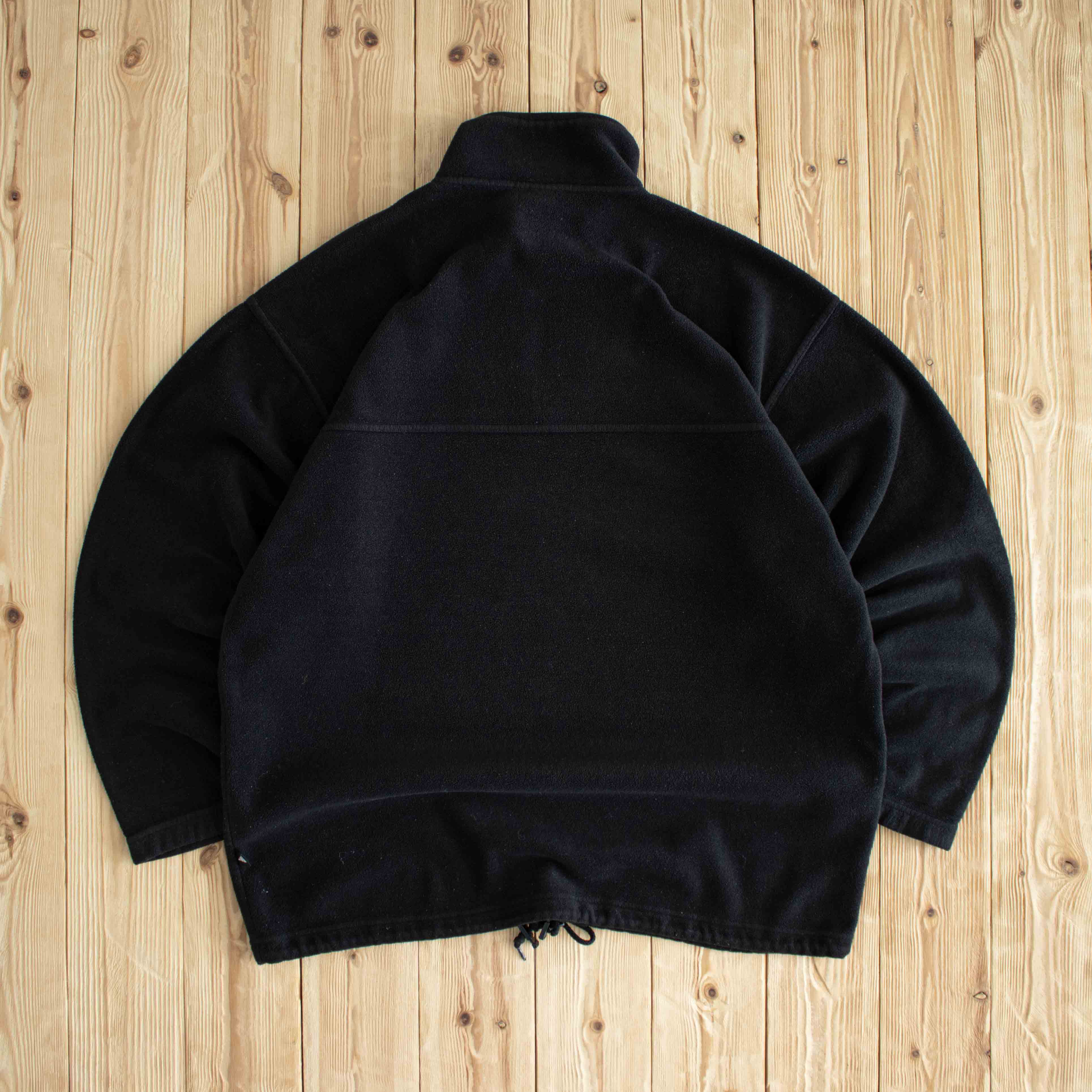 (L/XL) Adidas Vintage Embroidered Fleece Quarter-Zip Black