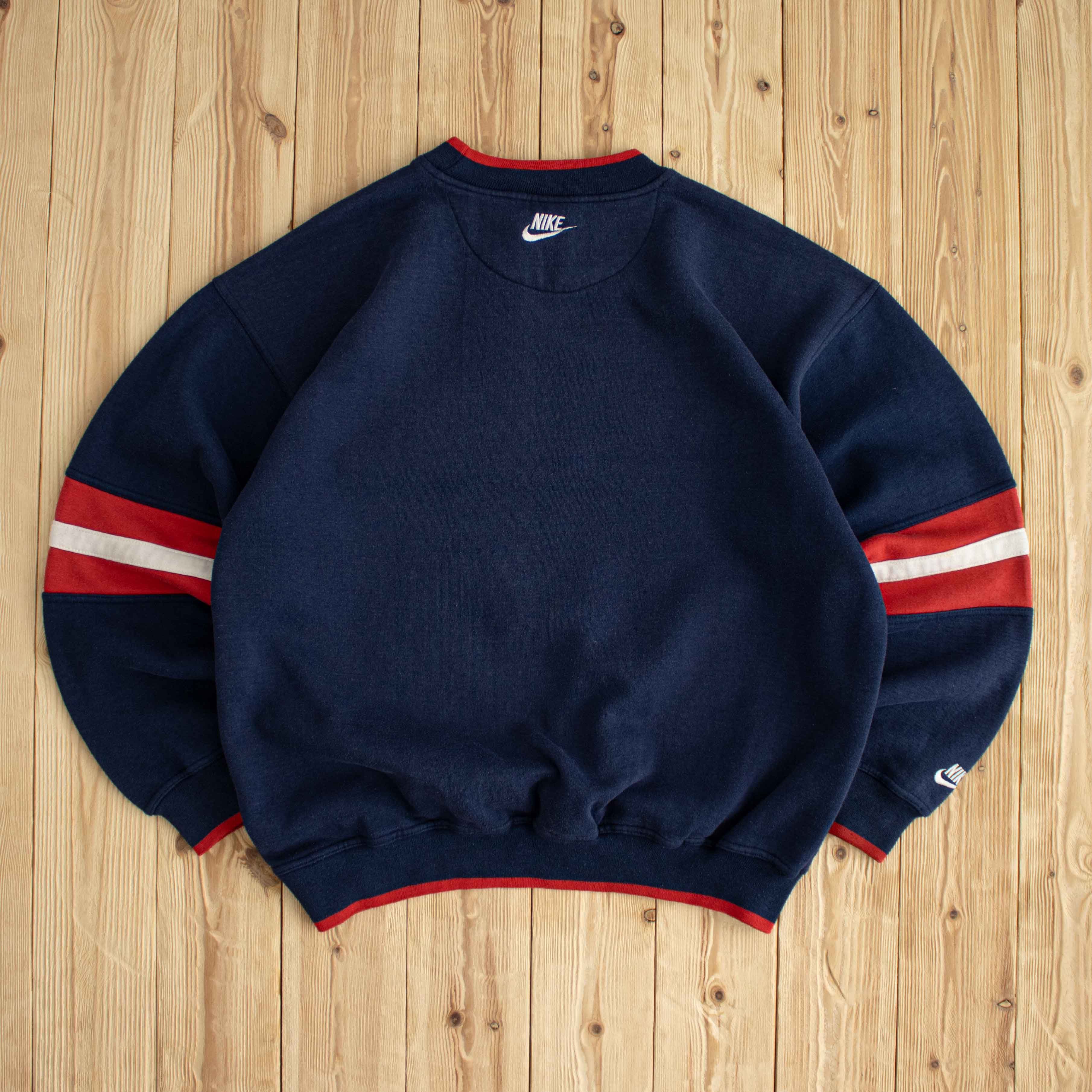 (L) Nike Premier Swoosh BBall Vintage Embroidered Sweatshirt Blue