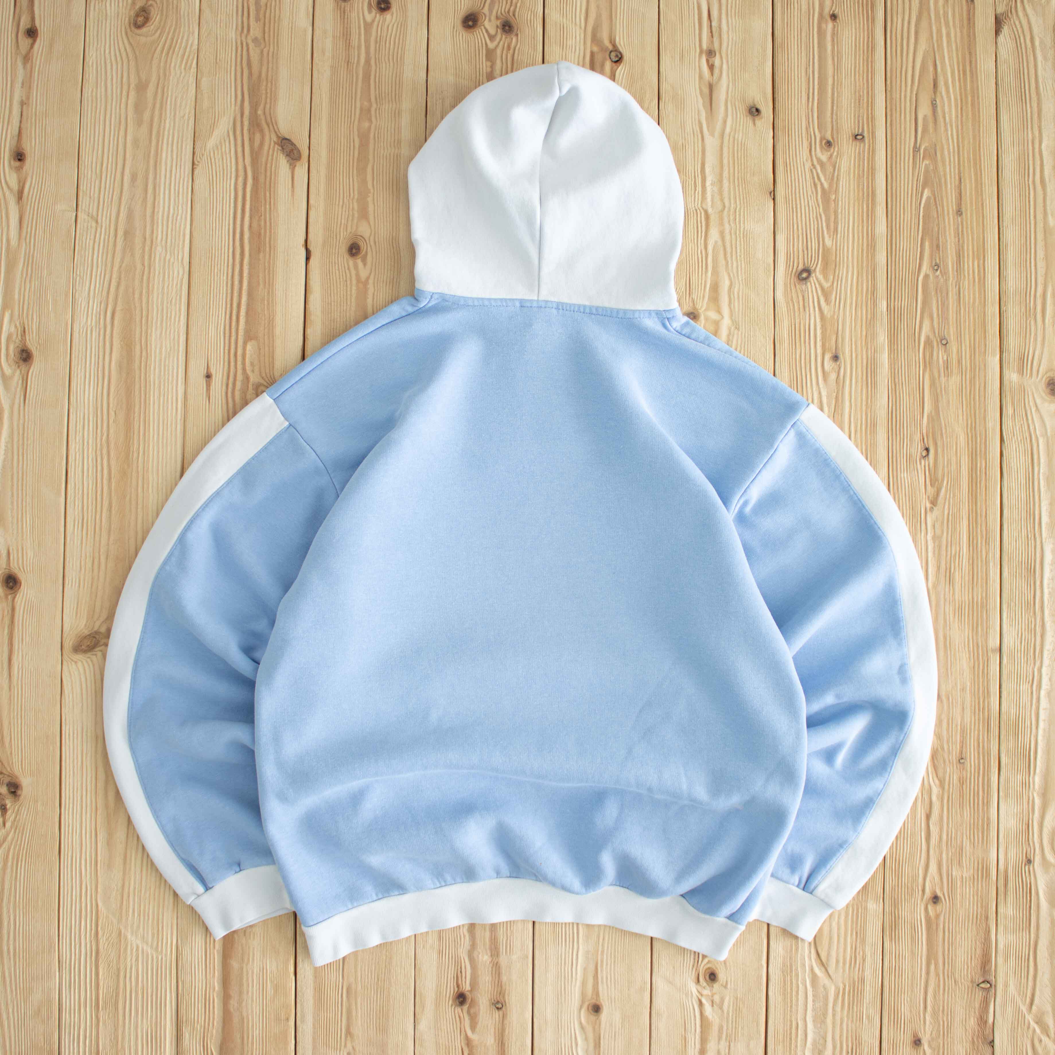 (S/M) Reebok Center Logo Vintage Hoodie Blue