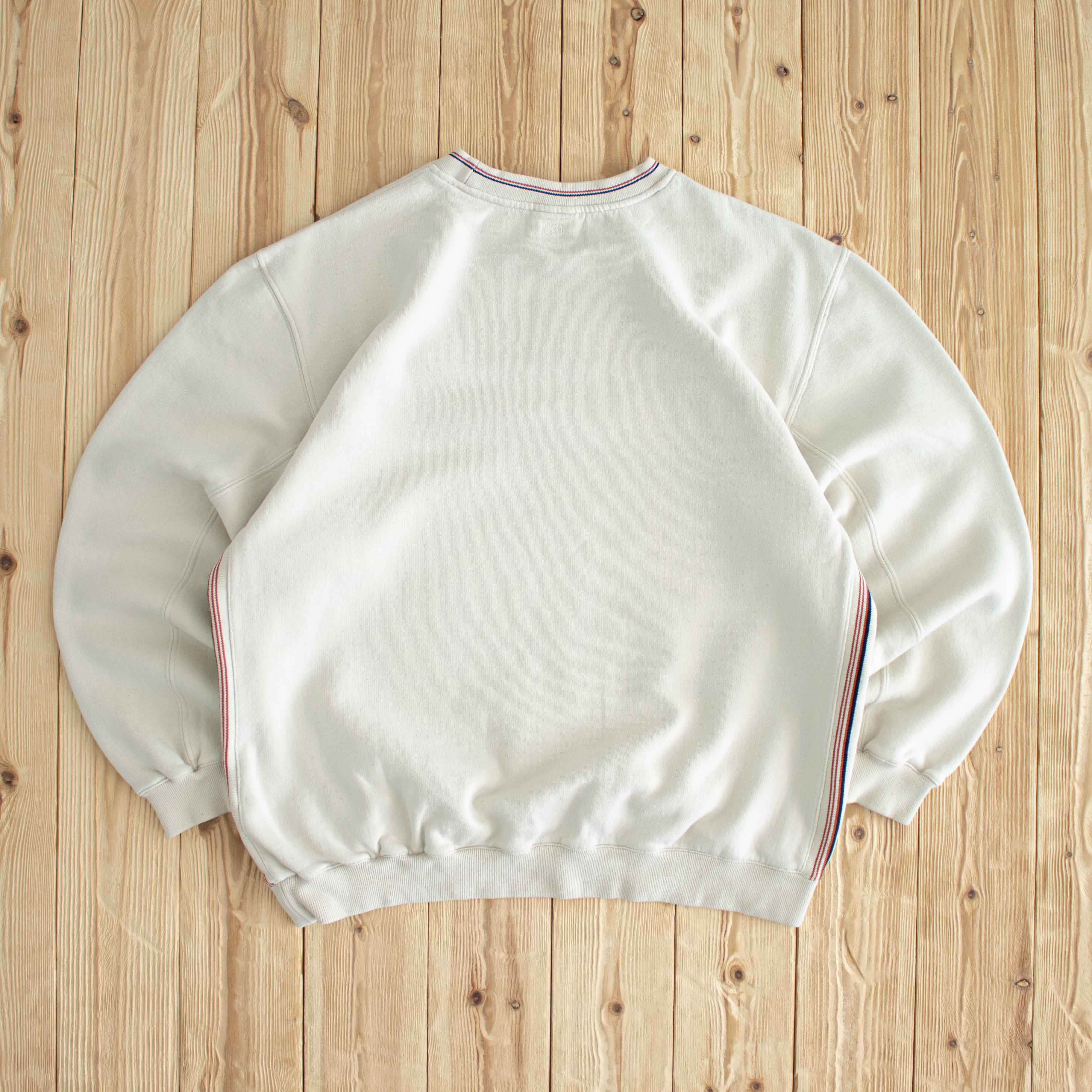 (M/L) Adidas Vintage Side Stripe Embroidered Sweatshirt Beige