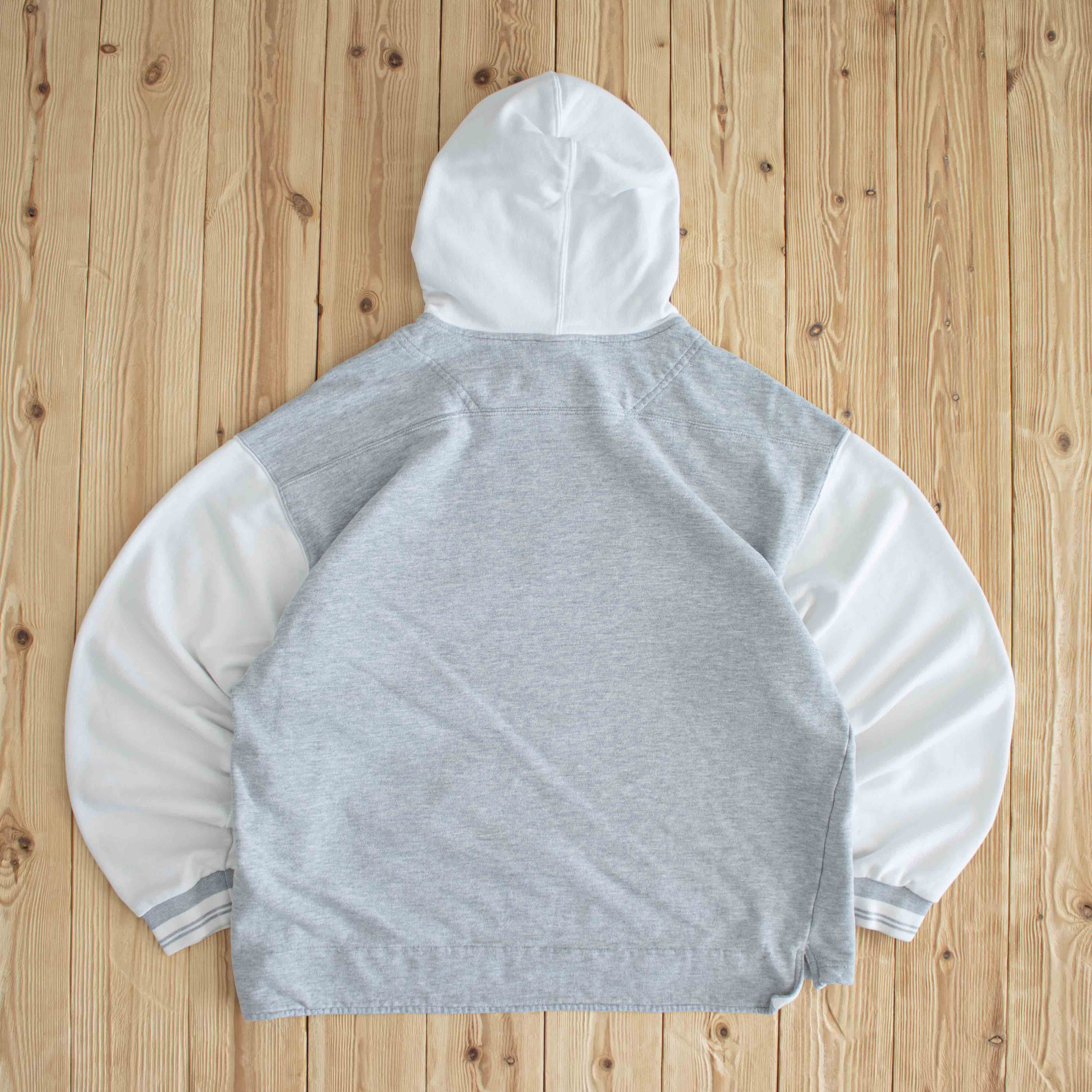 (M) Nike Swoosh Vintage Embroidered Hoodie Gray