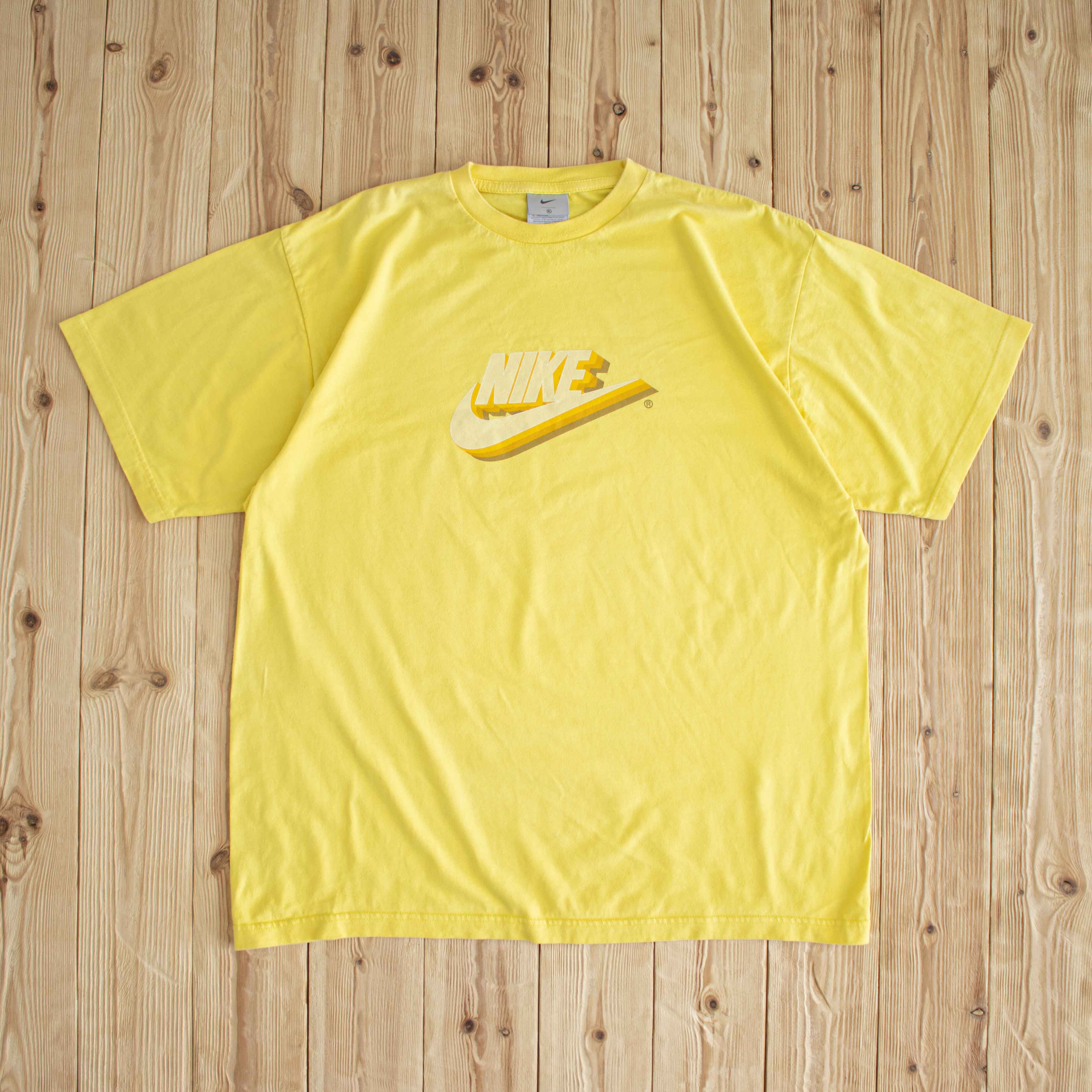 (XL) Nike Logo Vintage T-Shirt Yellow