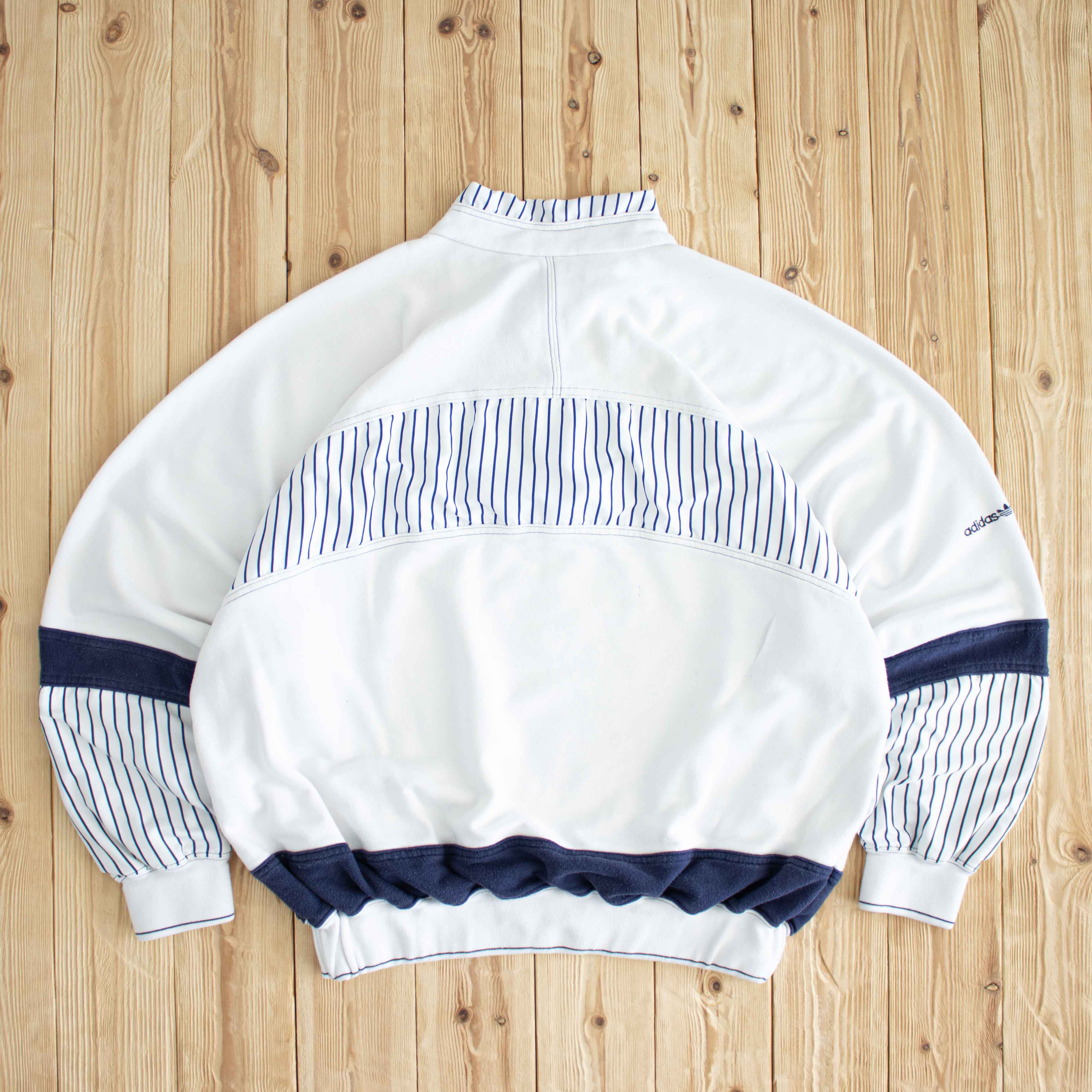 (XL) Adidas Tennis Vintage Embroidered Quarter-Zip White