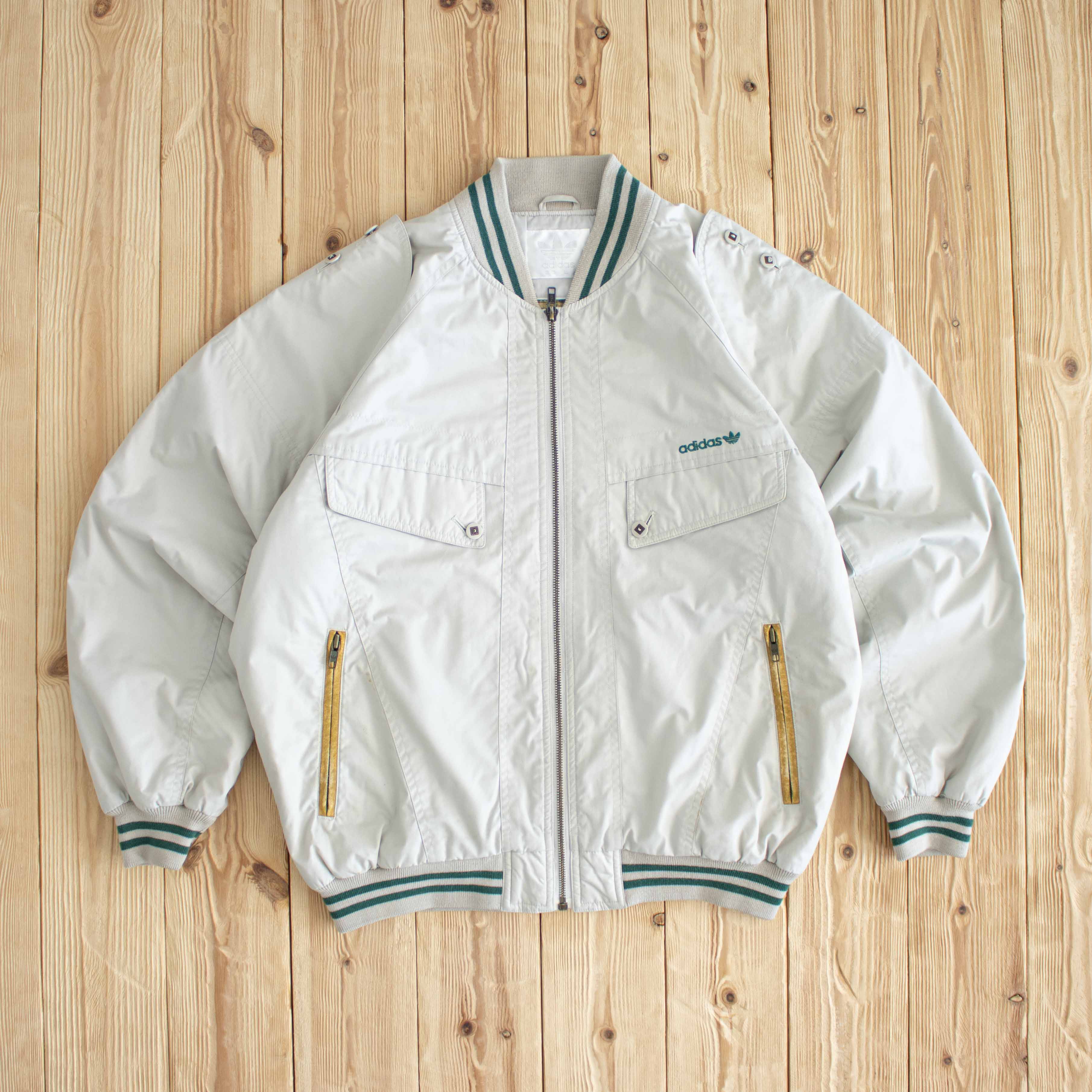 (M) Adidas Authentic Line Vintage Embroidered Jacket Beige