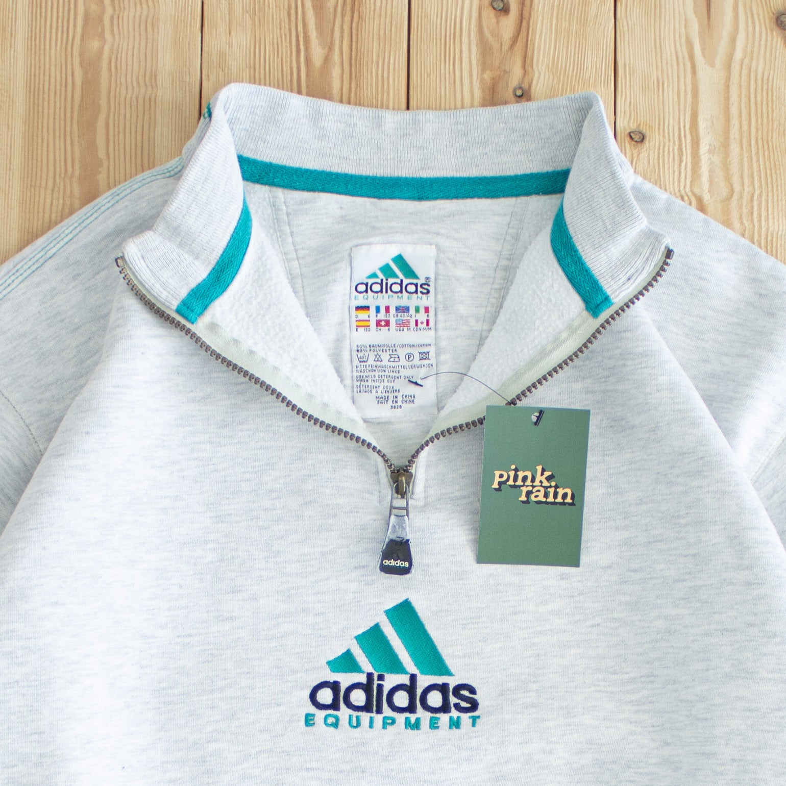 (M) Adidas Equipment Vintage Embroidered Quarter-Zip White