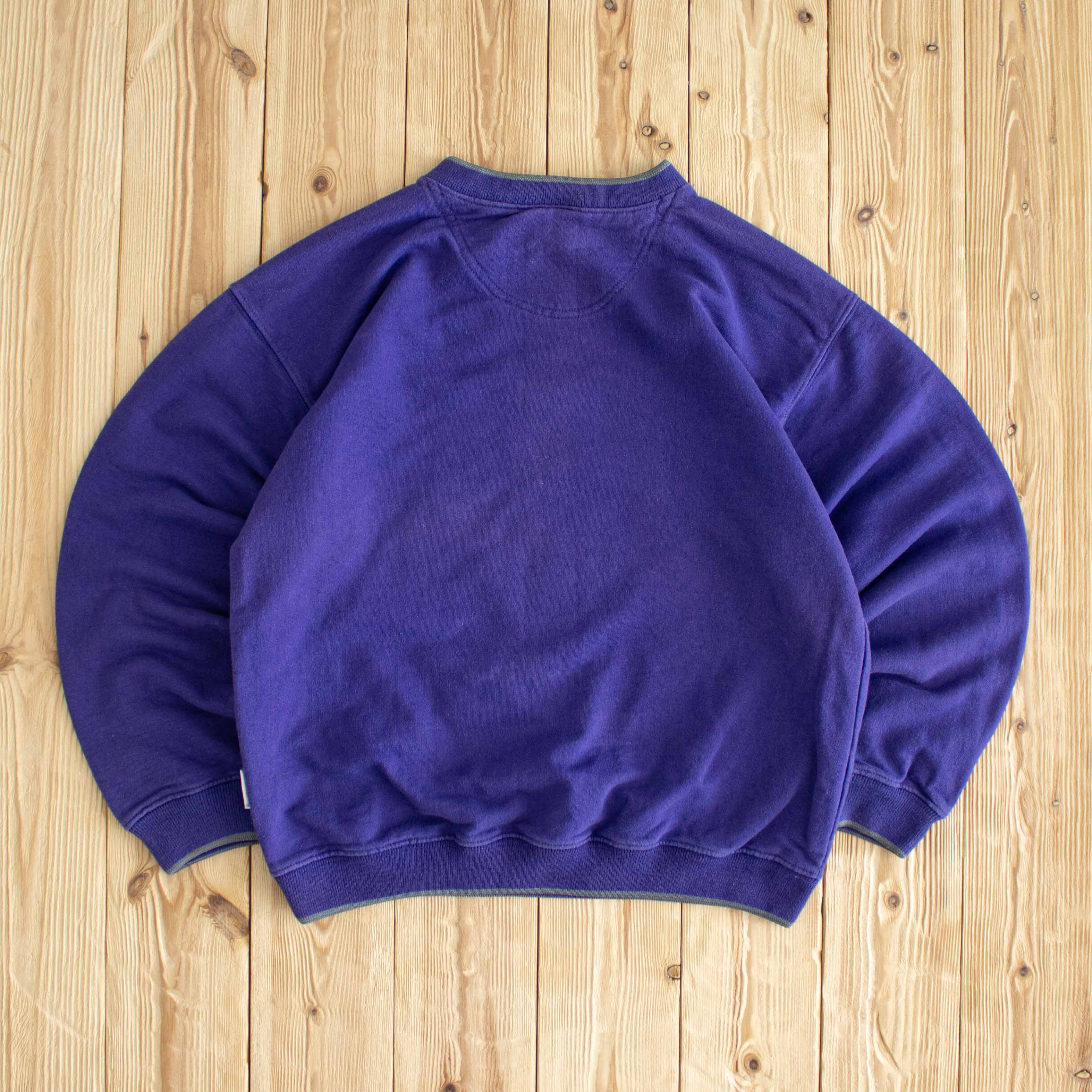 (S) Mighty Mac Toronto Raptors Vintage Embroidered Sweatshirt Purple