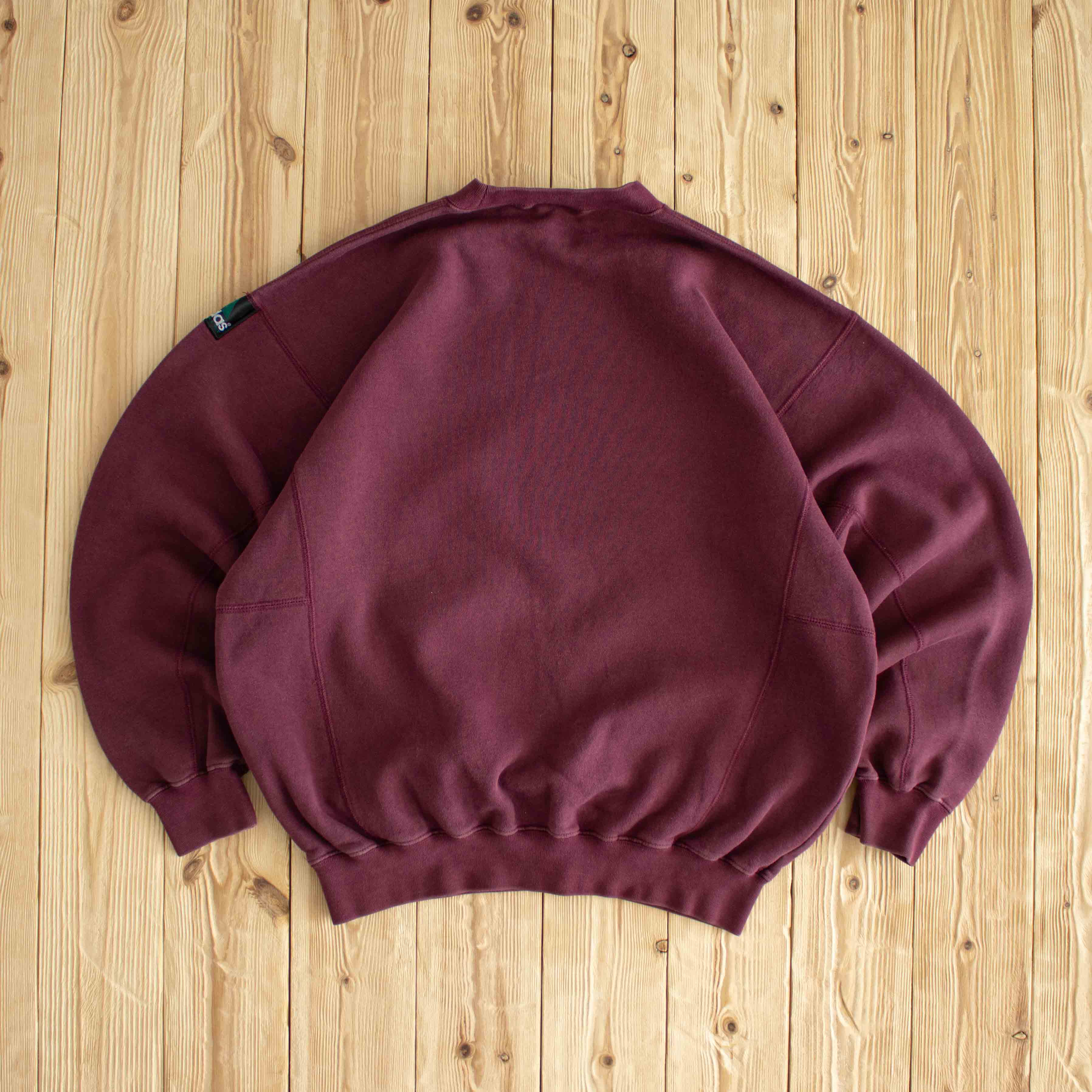 (M/L) Adidas Equipment Vintage Essential Embroidered Sweatshirt Burgundy