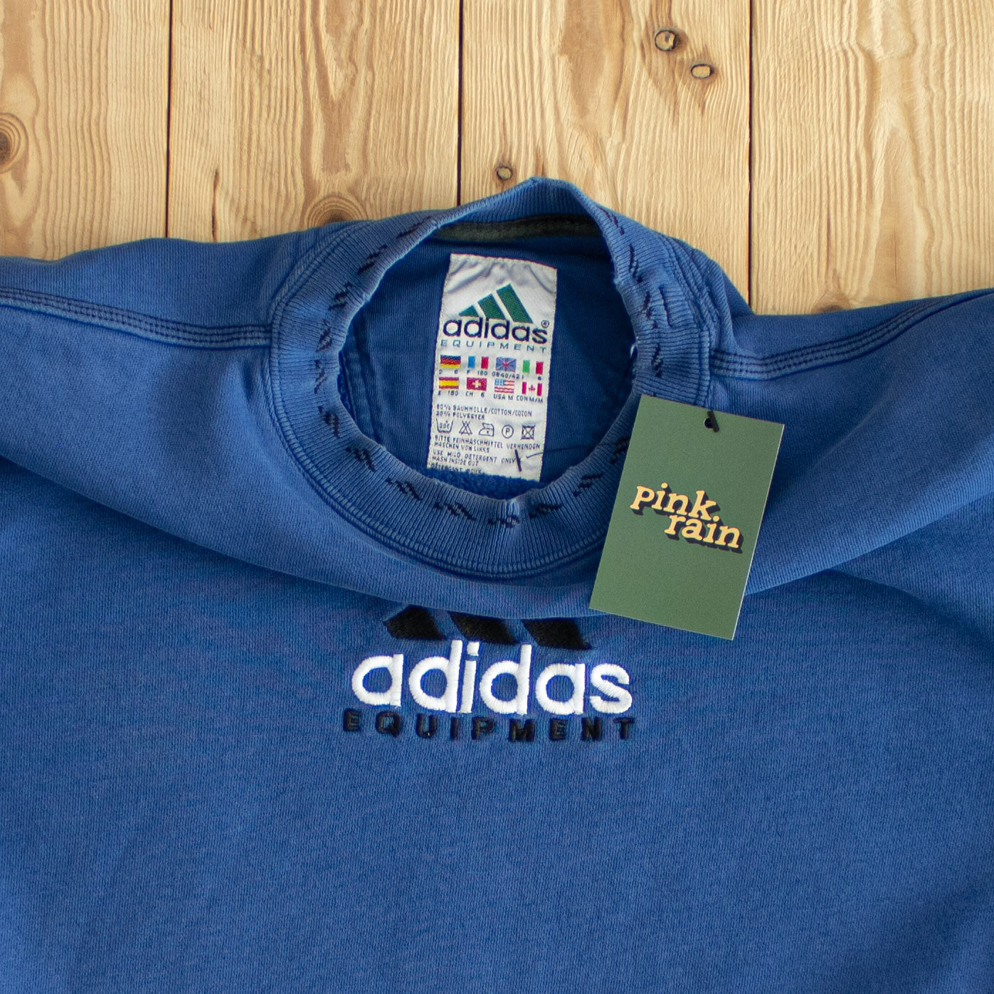 (M) Adidas Equipment Vintage Embroidered Sweatshirt Blue