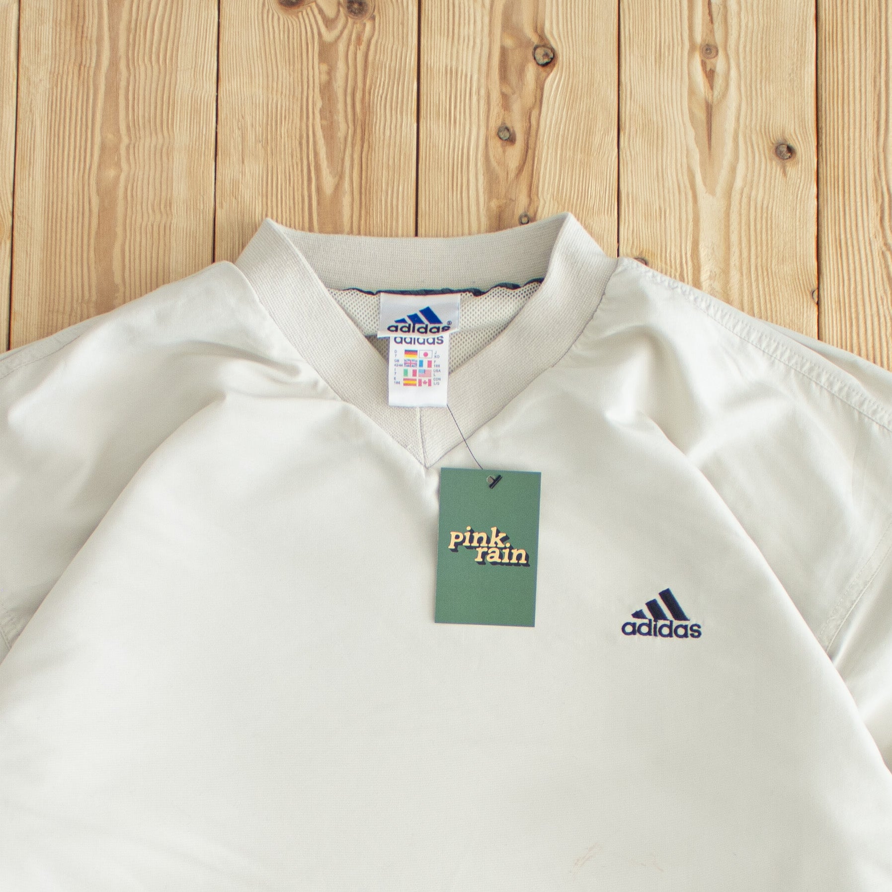 (XL) Adidas Vintage Essential Embroidered Sweatshirt/Windbreaker Beige
