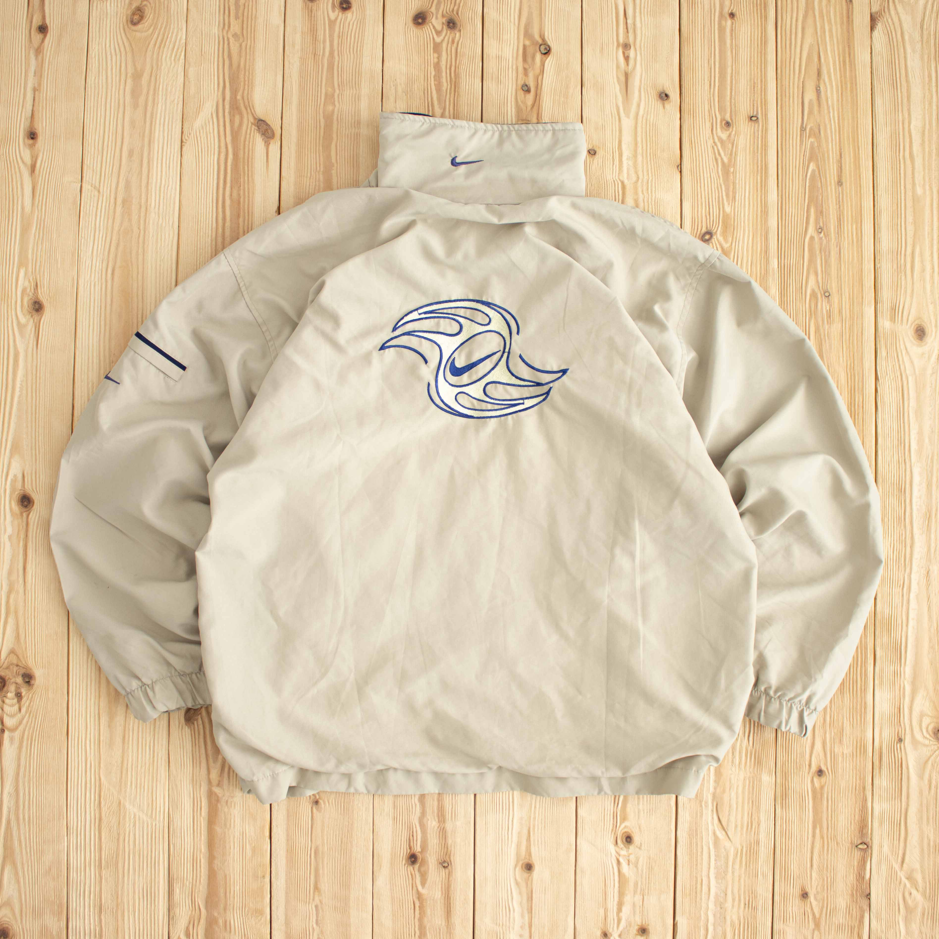 (L) Nike Swoosh Vintage Embroidered Jacket Beige