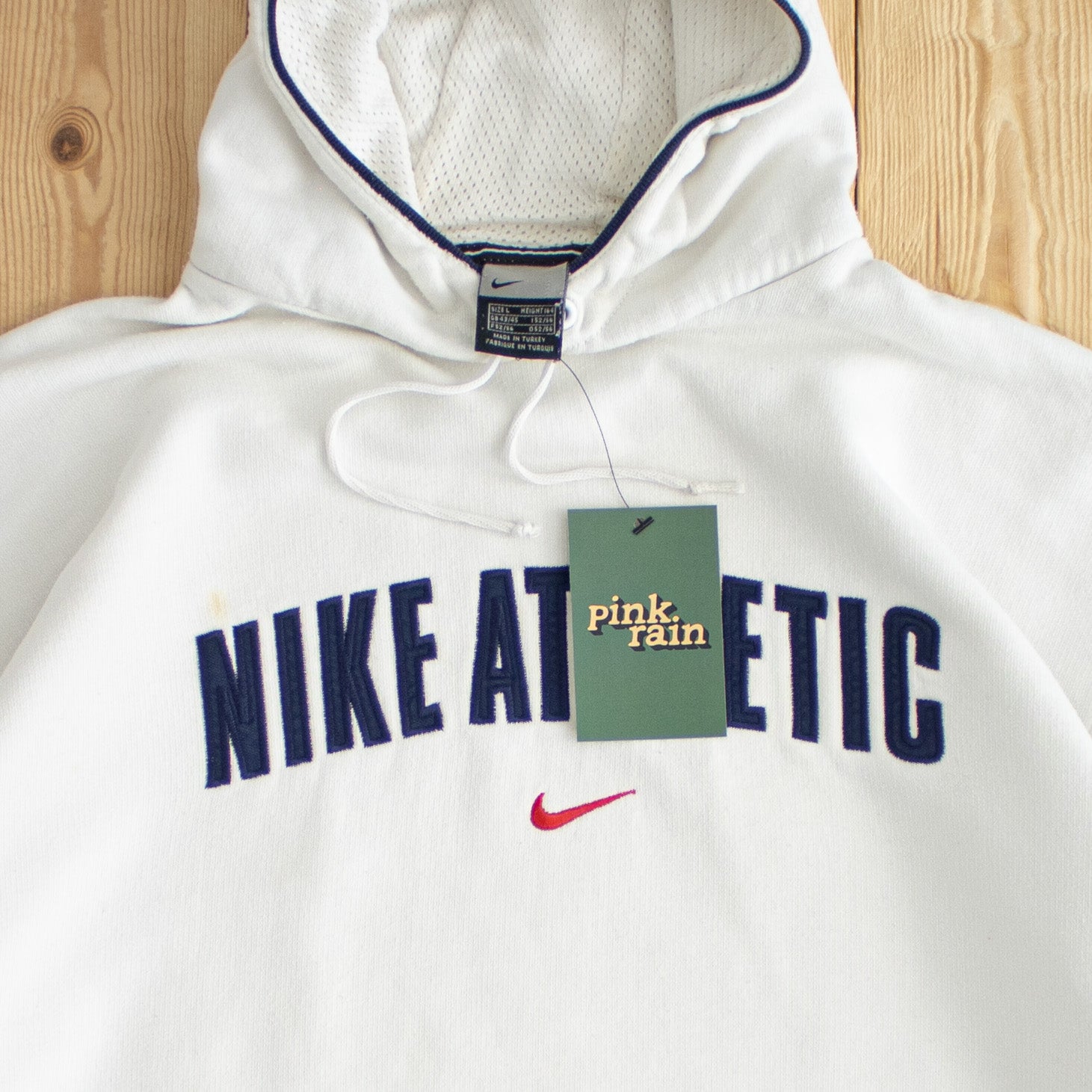 (L) Nike Athletic Vintage Embroidered Hoodie White