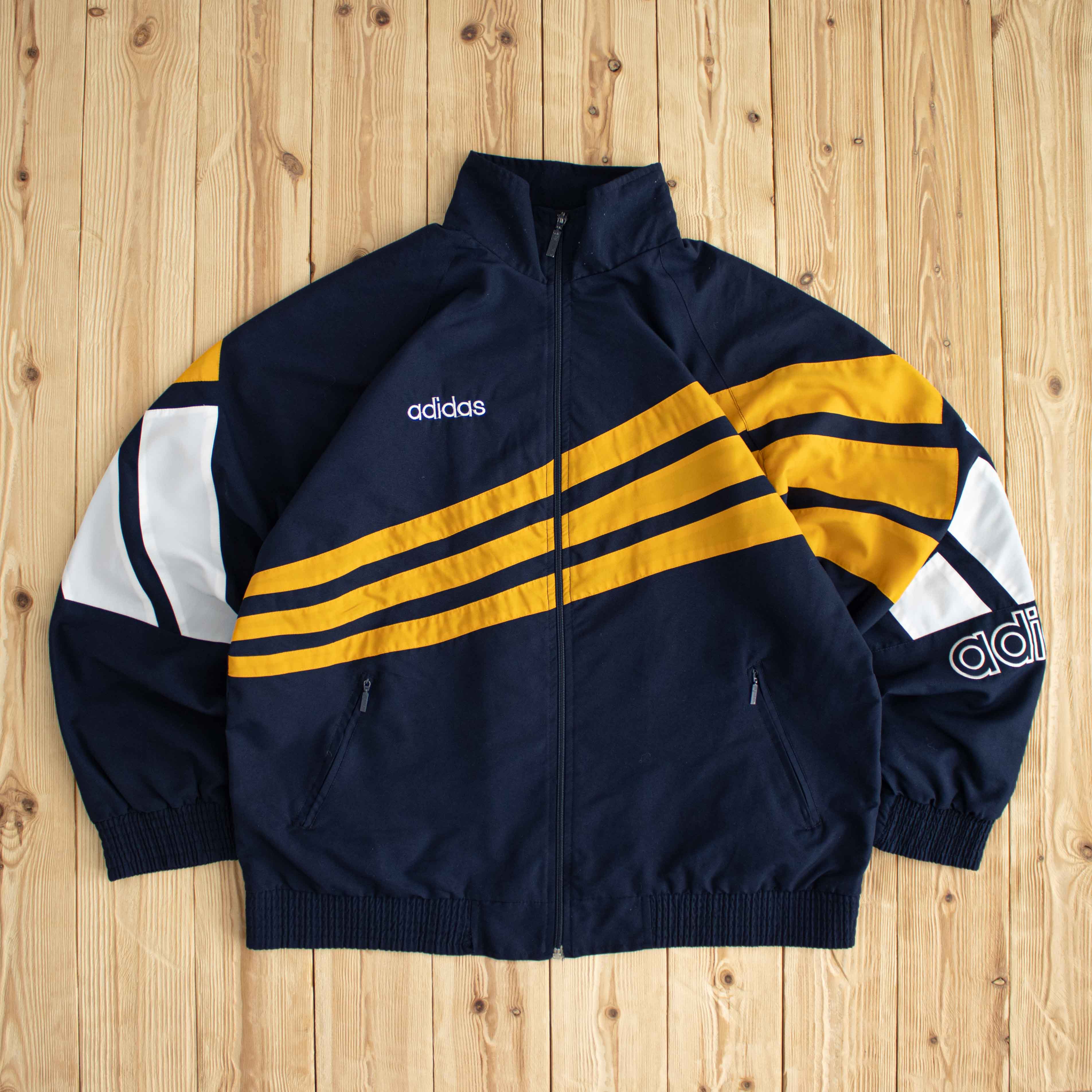 (L/XL) Adidas Vintage Embroidered Jacket Blue