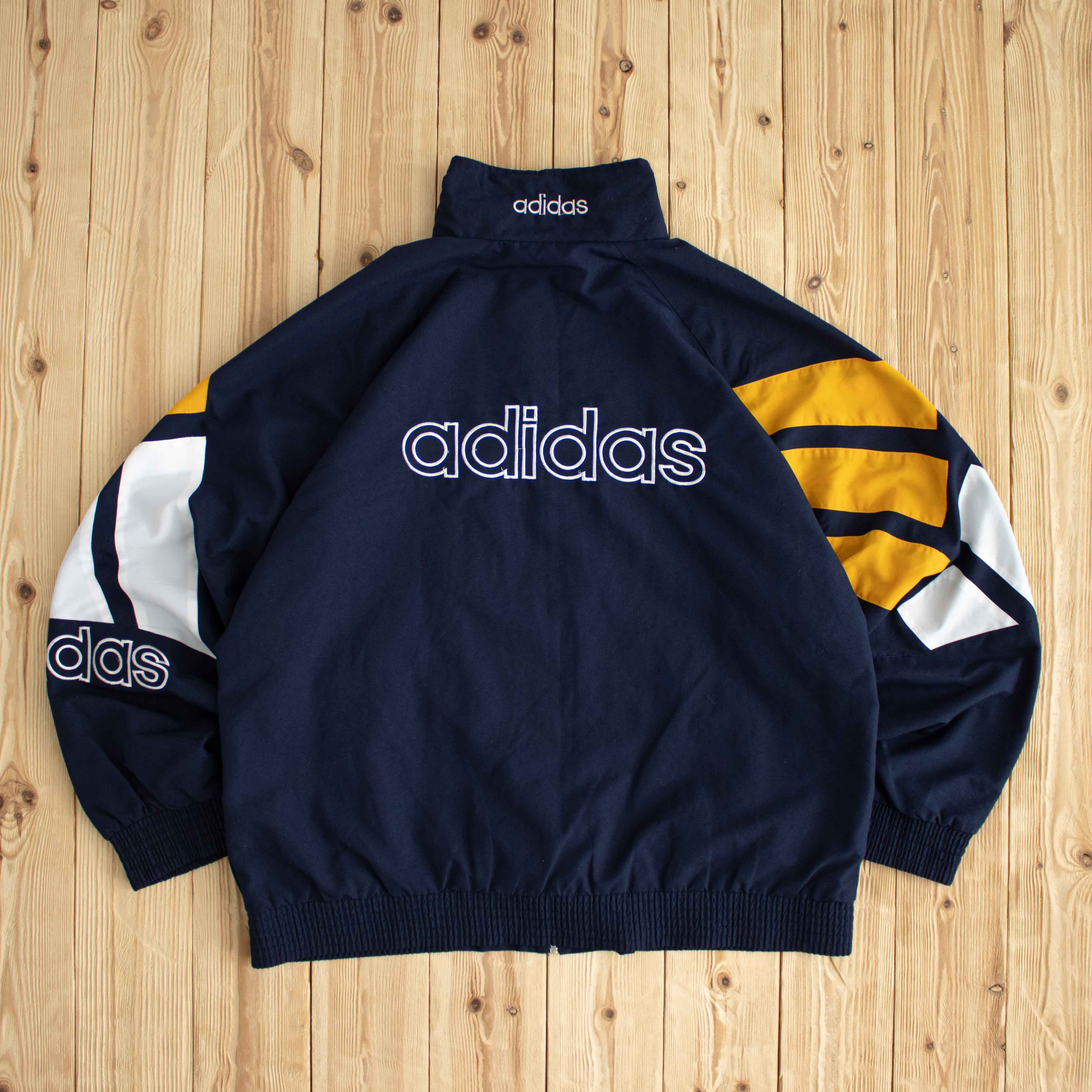 (L/XL) Adidas Vintage Embroidered Jacket Blue