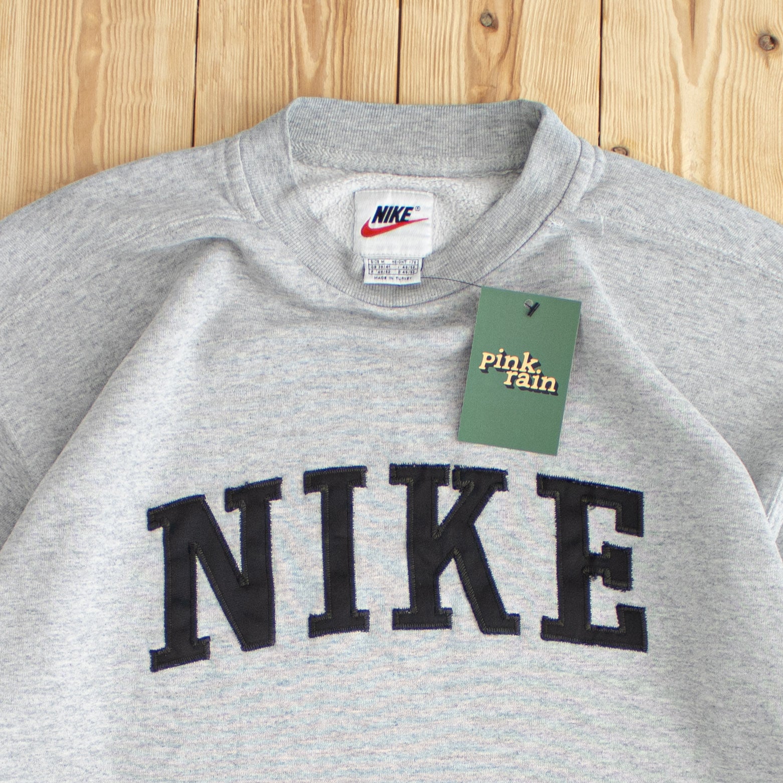 (M) Nike Spell Out Vintage Embroidered Sweatshirt Gray