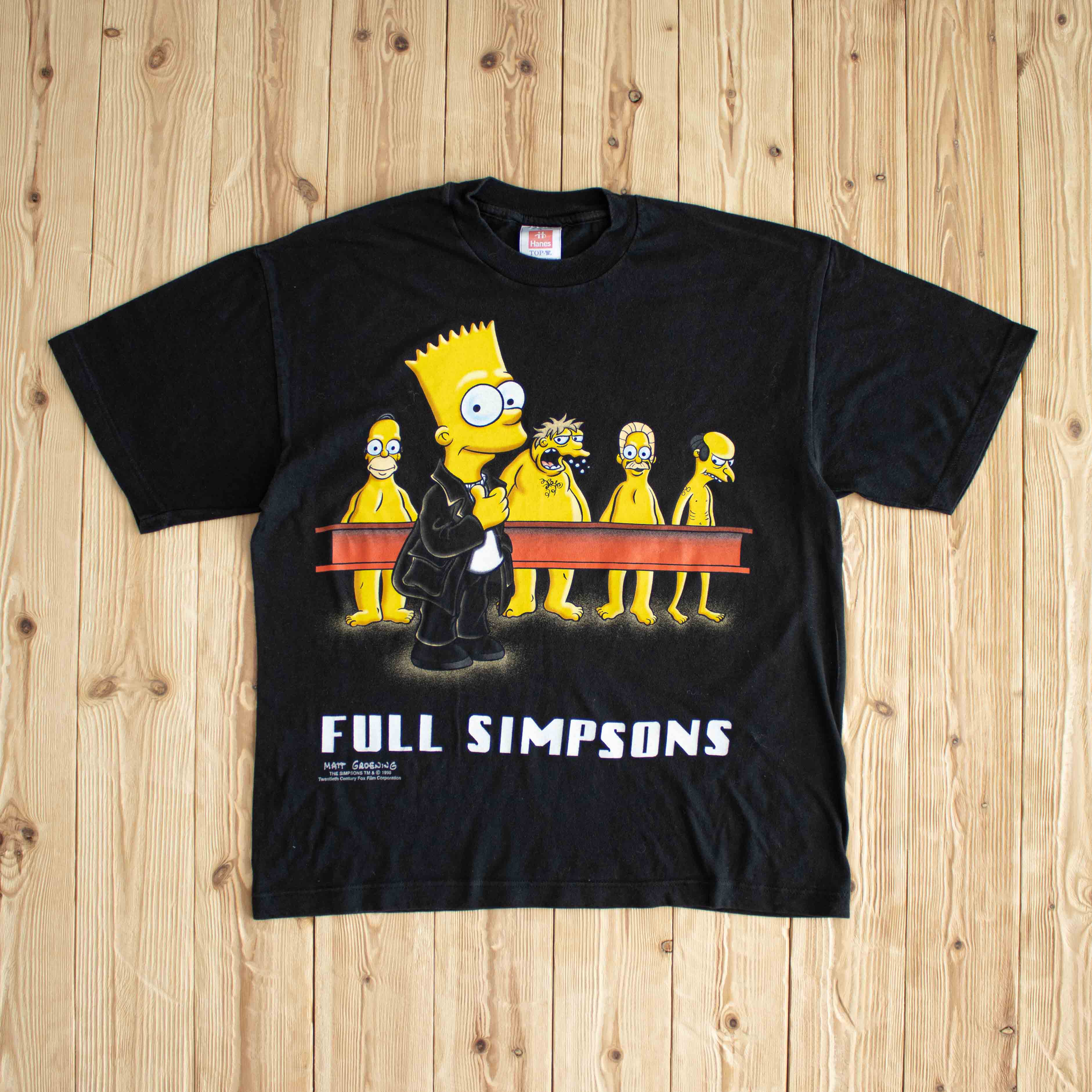 (M) 1998 Matt Groening Full Simpsons Vintage T-Shirt Black