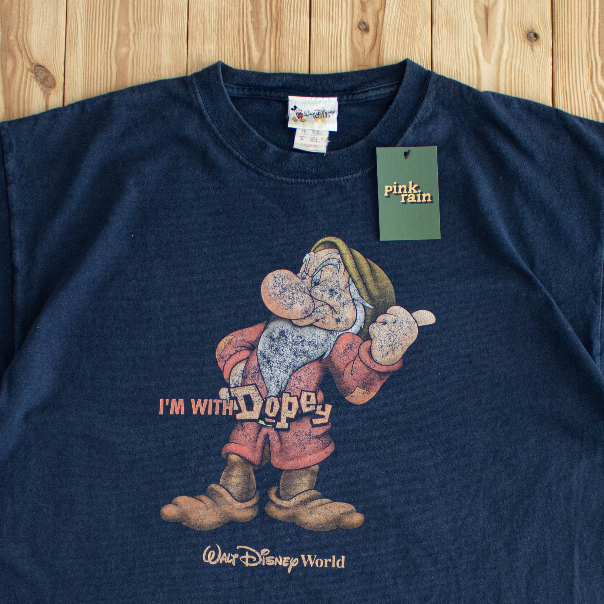 (L/XL) Disney 'I'm With Dopey' Vintage T-Shirt Blue