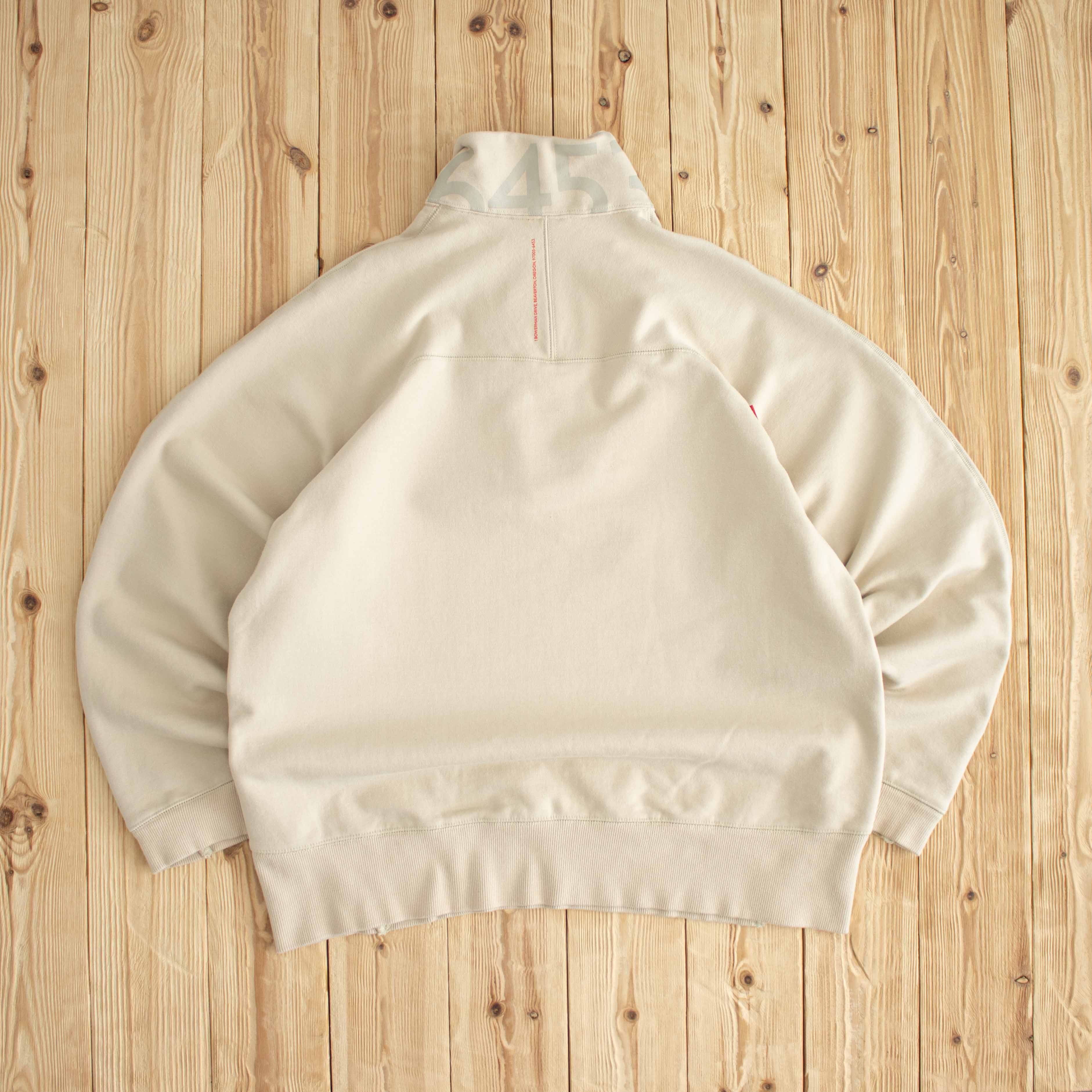 (L) Nike Vintage Essential Embroidered Quarter-Zip Beige