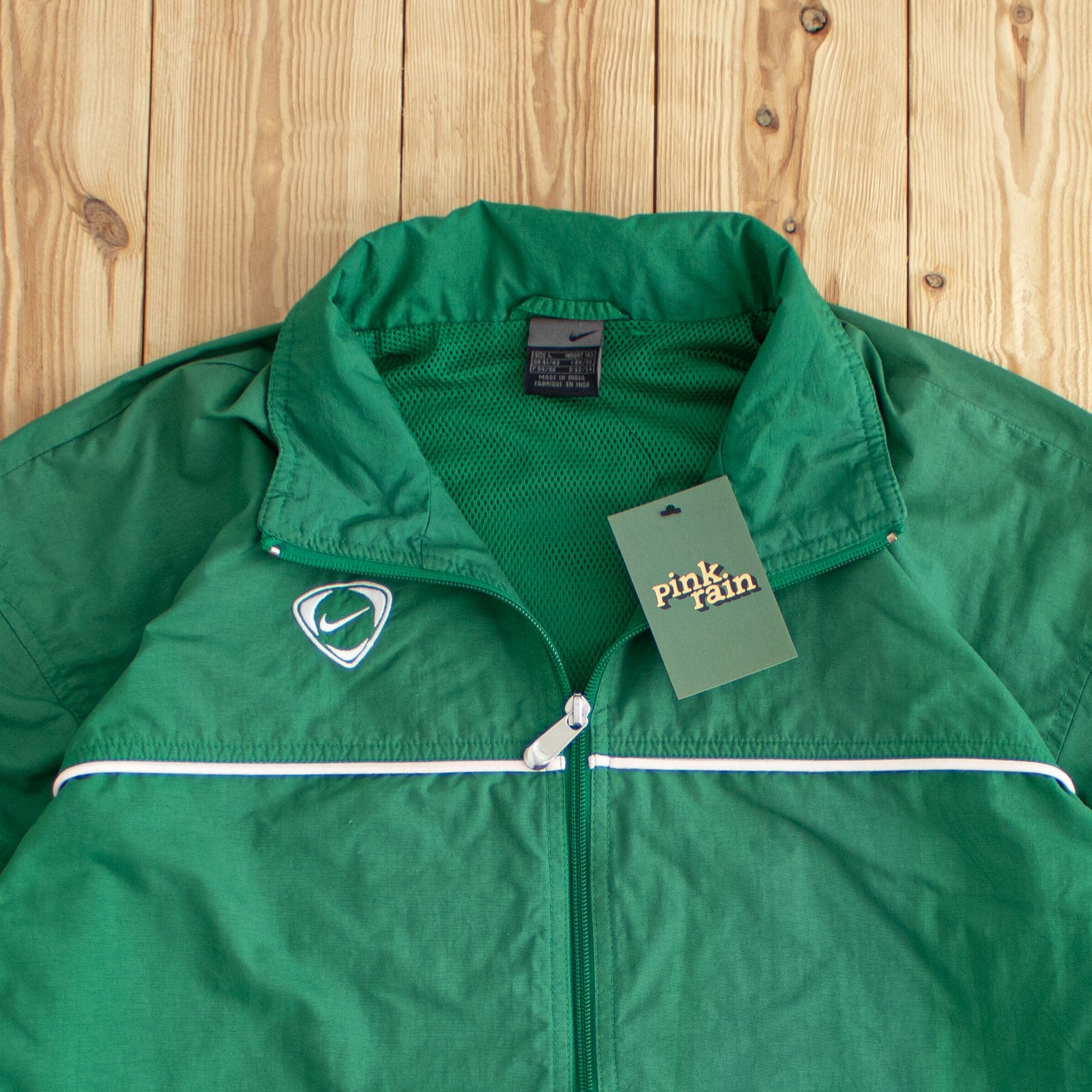 (L) Nike Swoosh Vintage Embroidered Jacket Green
