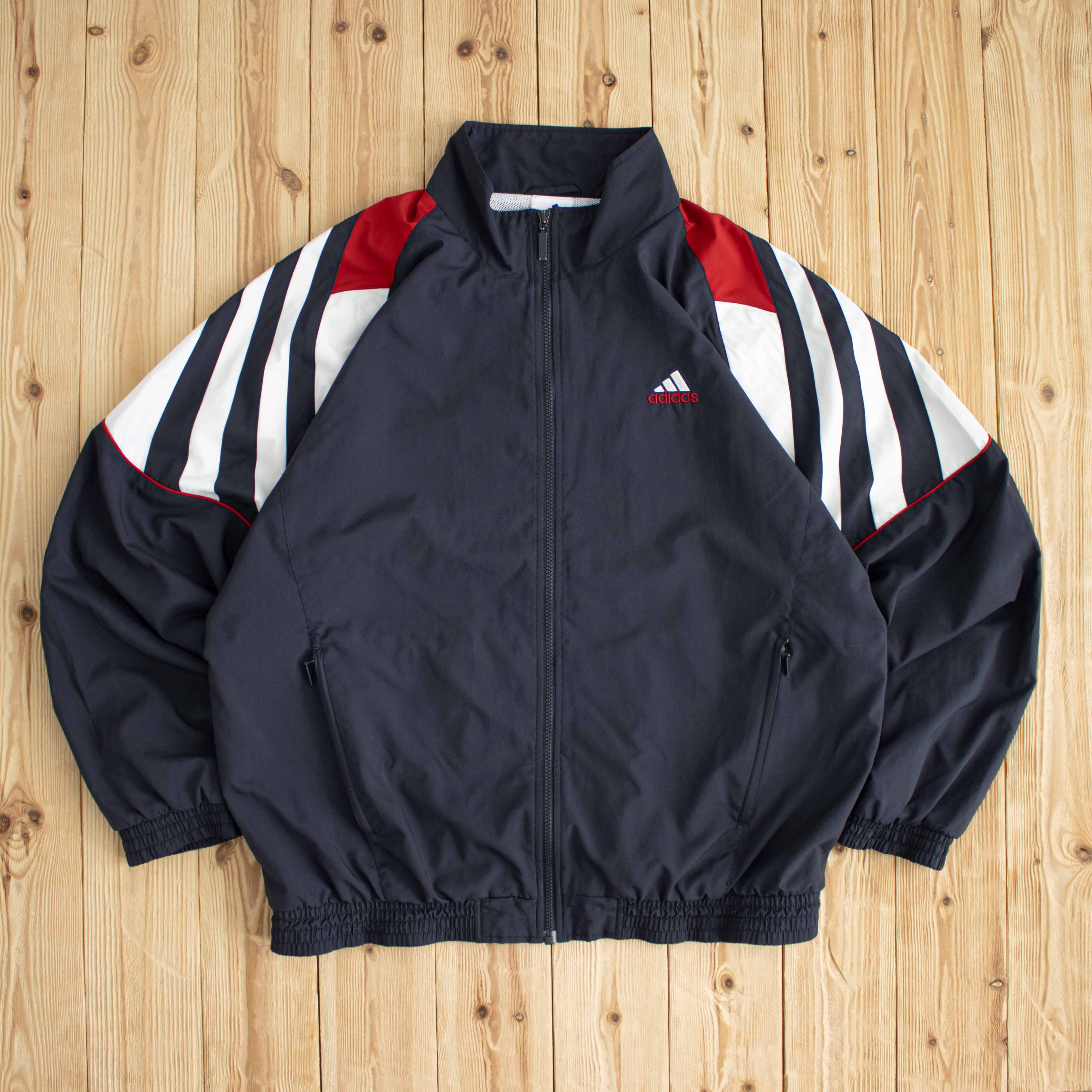 (XL) Adidas Vintage Embroidered Jacket Gray