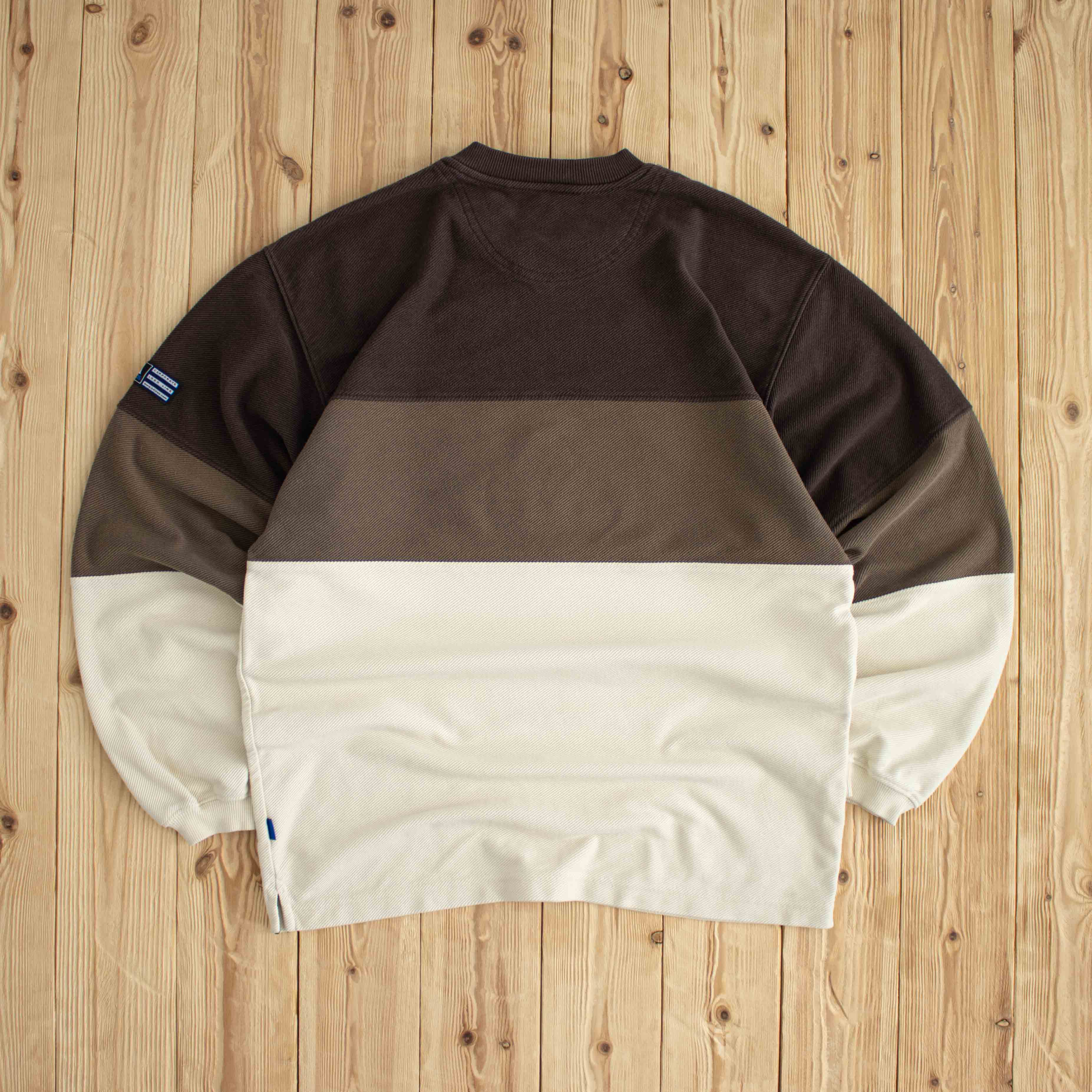 (L) Adidas Chocolate Ombre Vintage Embroidered Sweatshirt Brown/Beige