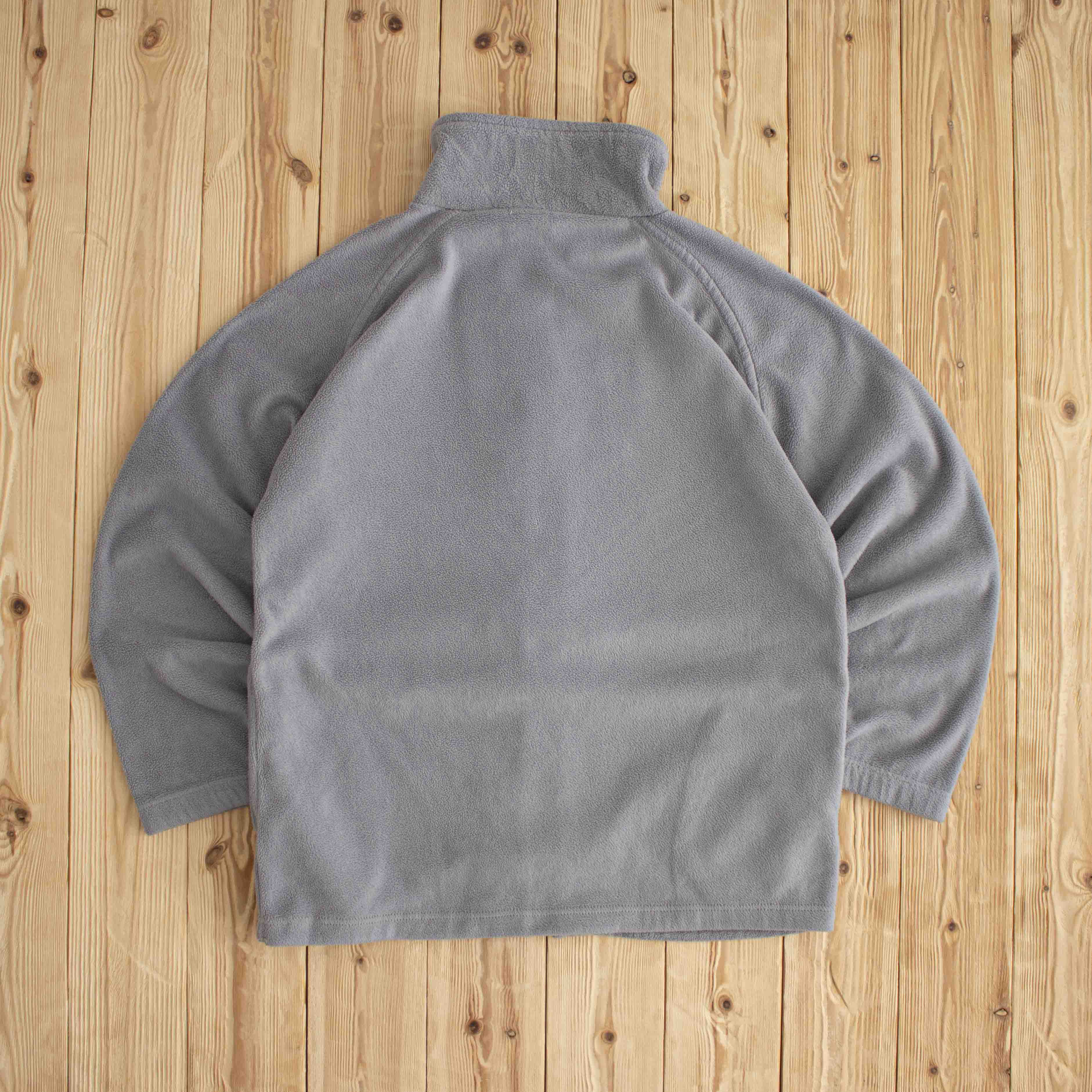 (M) Adidas Vintage Embroidered Full-Zip Fleece Sweatshirt Gray