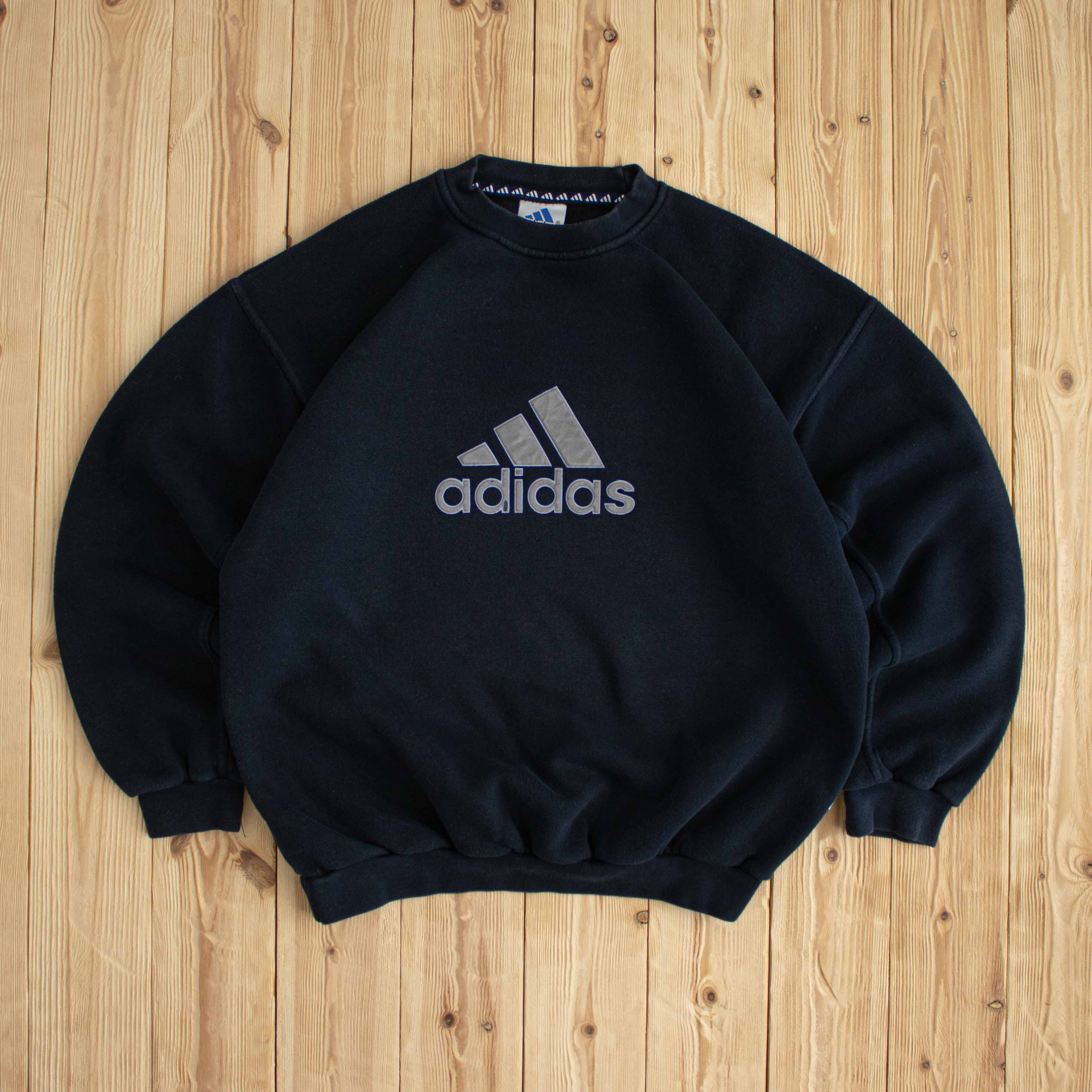 (L) Adidas Logo Vintage Sweatshirt Blue