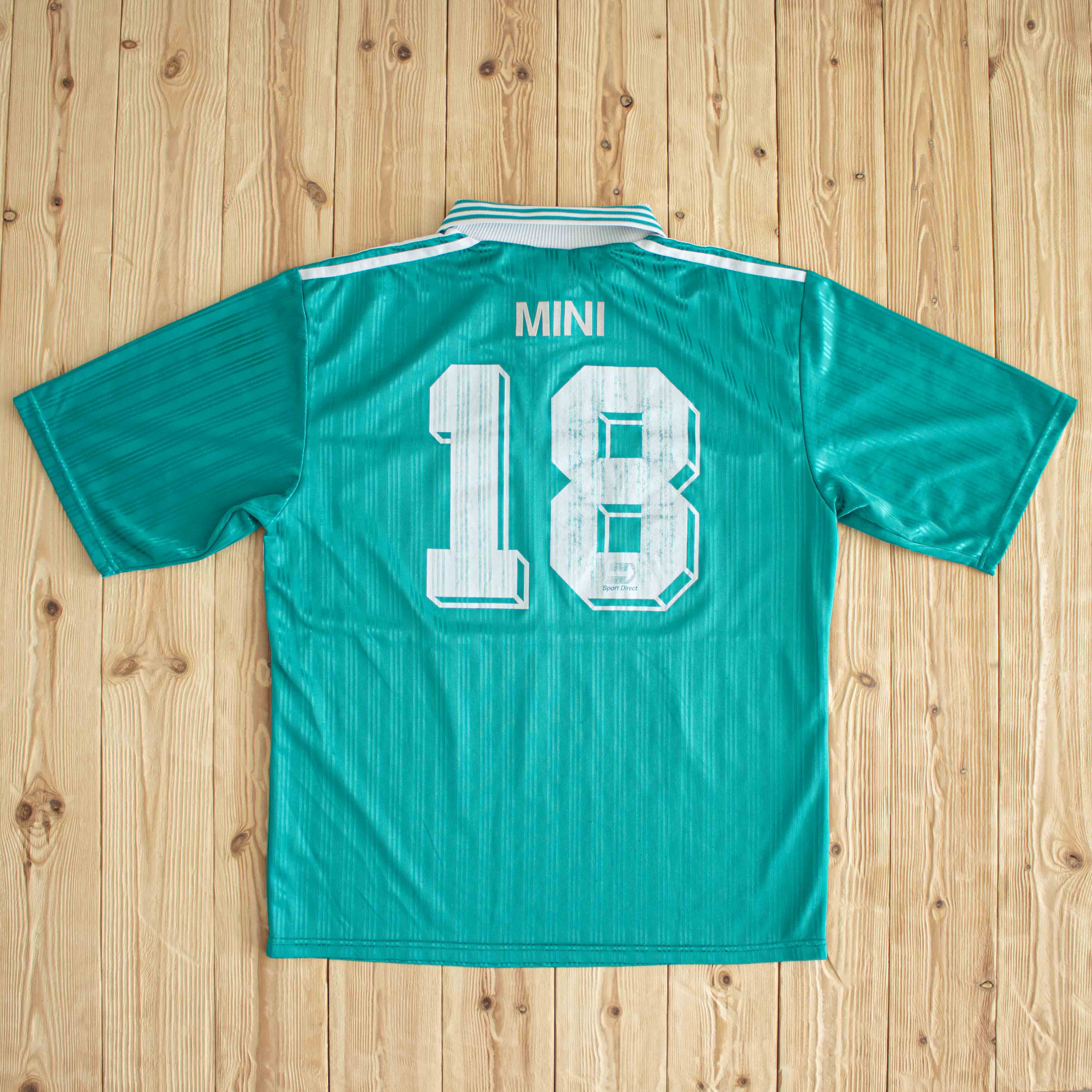 (L) Adidas Mini #18 Vintage Embroidered Jersey Blue/Green