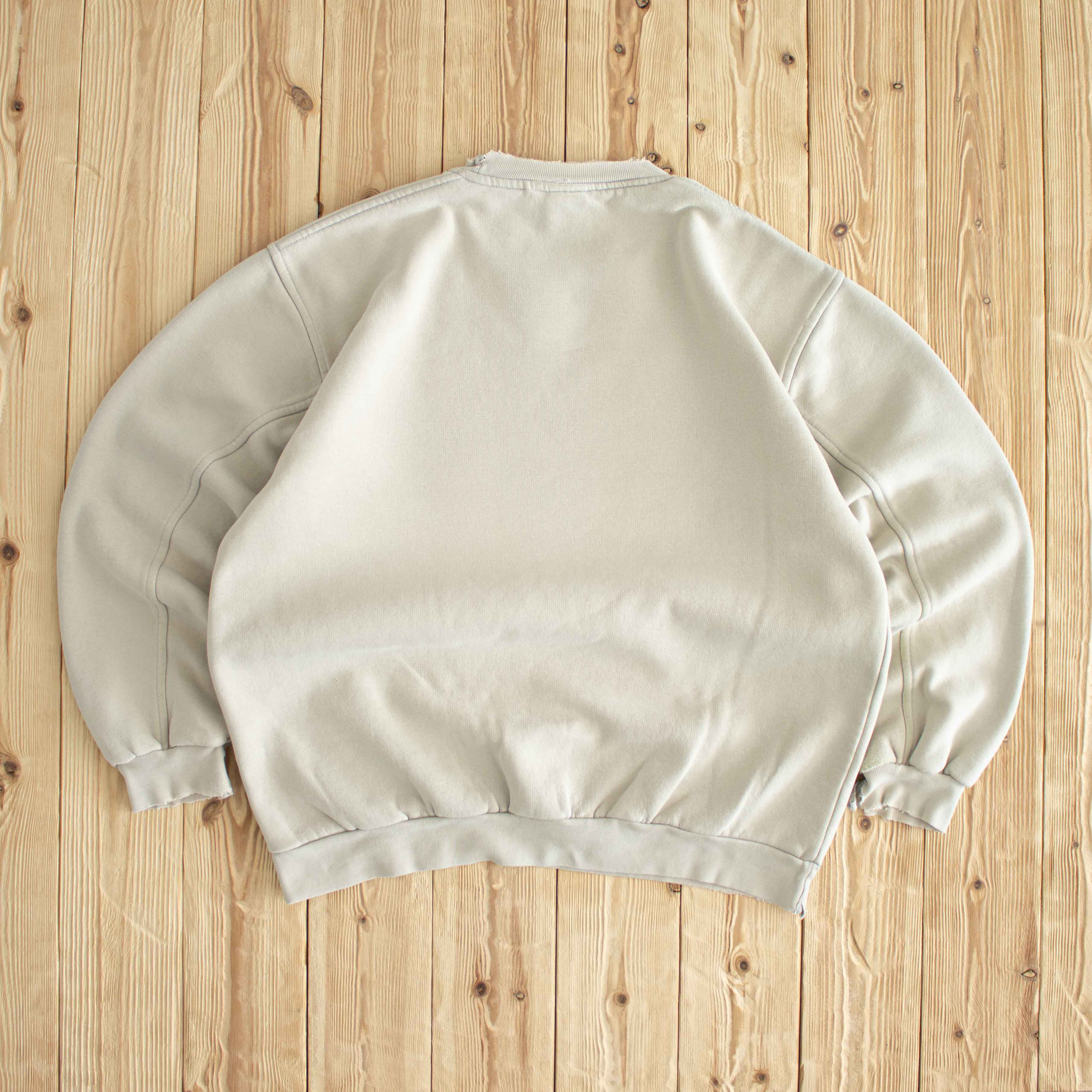 (M/L) Nike Double Swoosh Vintage Embroidered Sweatshirt Beige