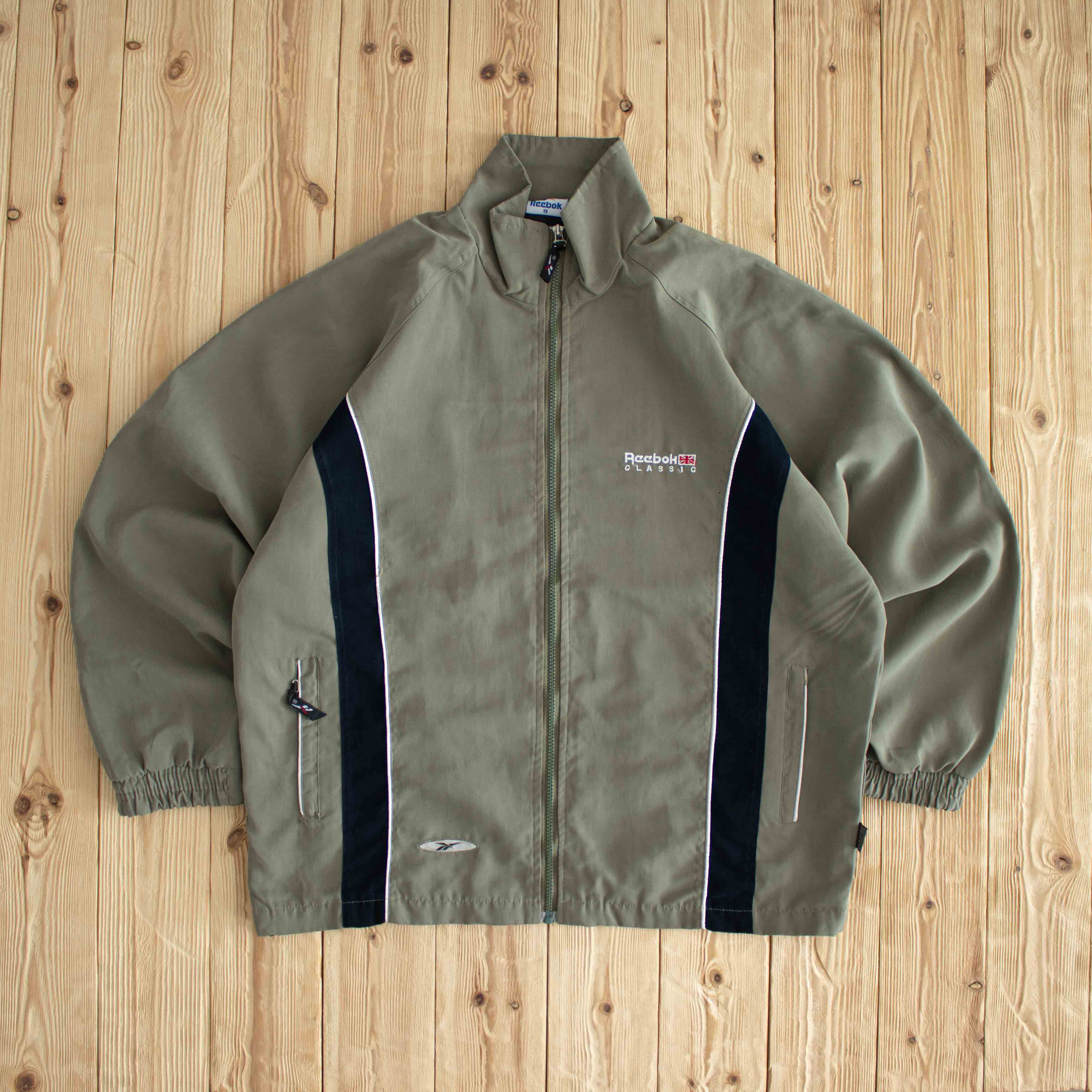 (L/XL) Reebok Classic Vintage Embroidered Jacket Green