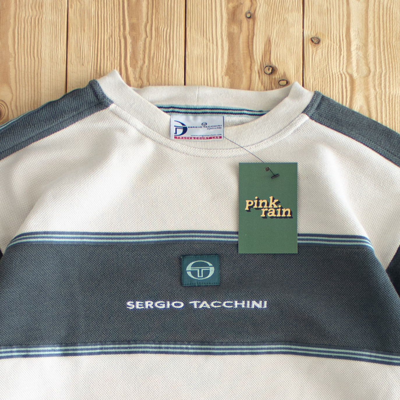(S) Sergio Tacchini Vintage Embroidered Sweatshirt Beige