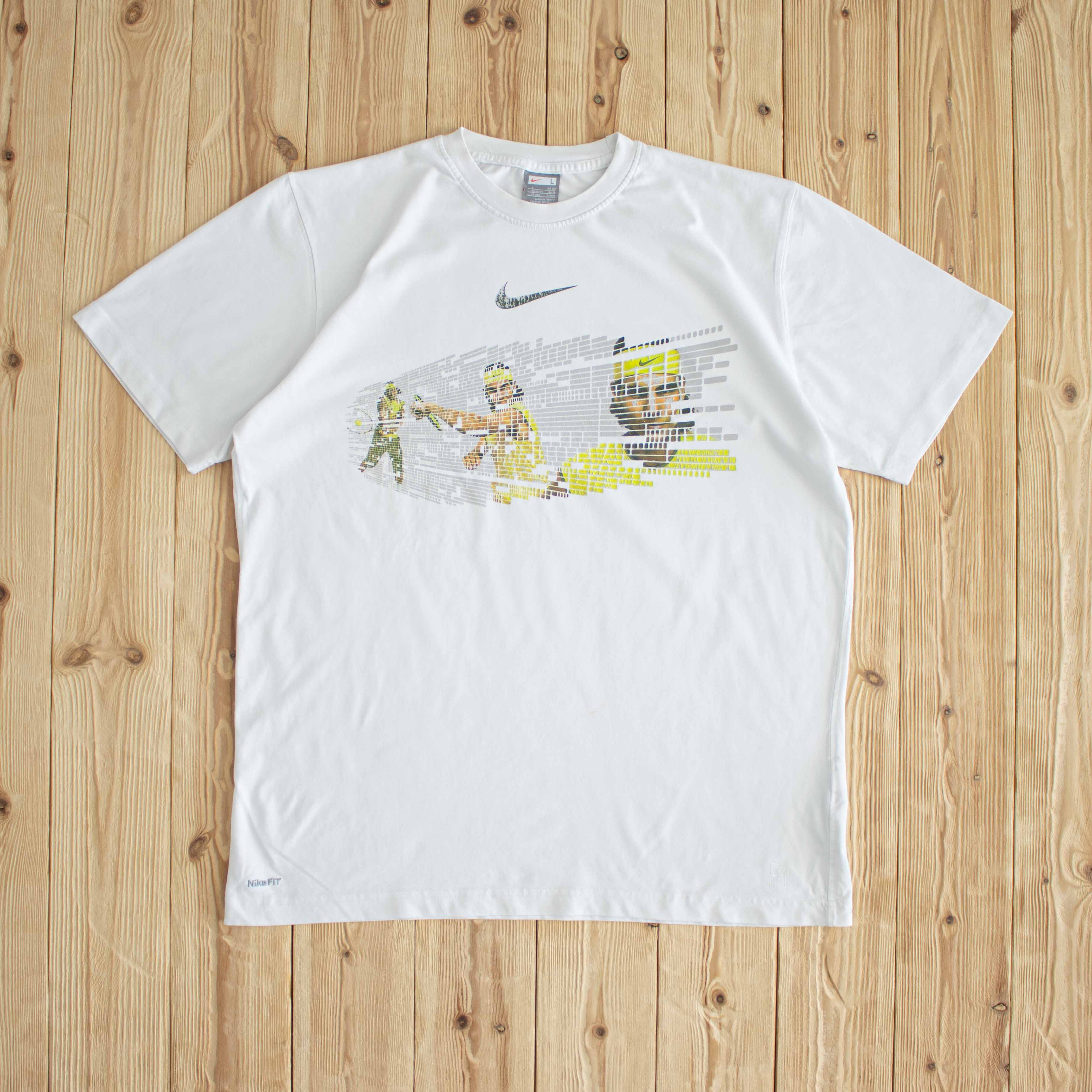 (L) Nike Tennis Nadal Federer Vintage T-Shirt White