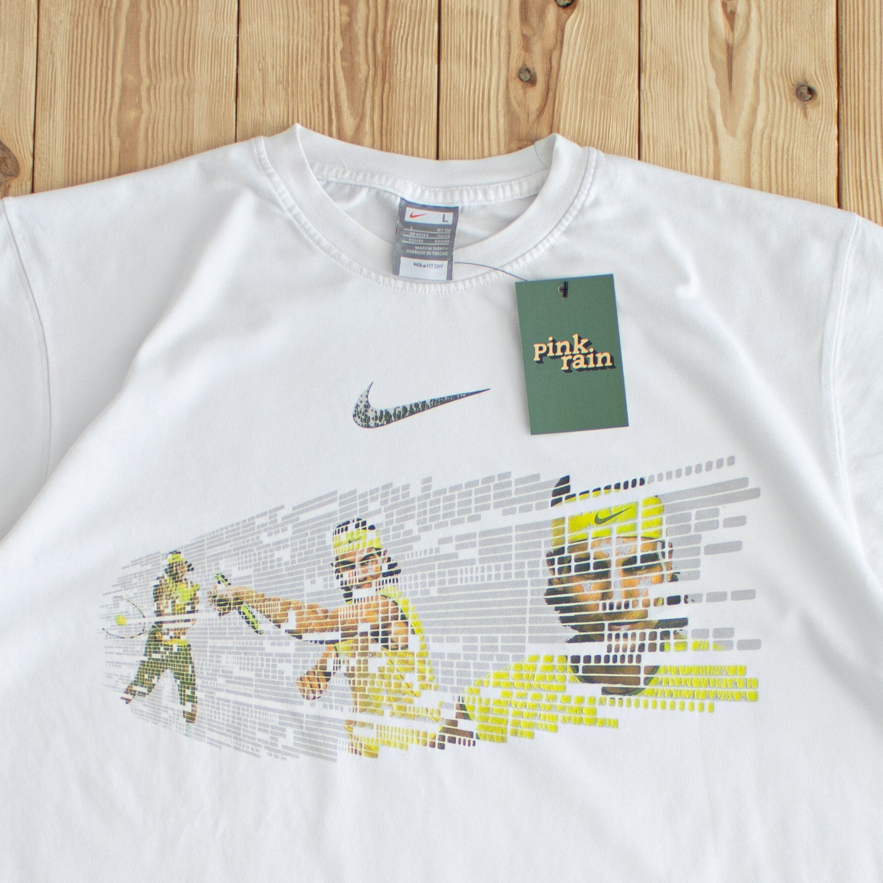 (L) Nike Tennis Nadal Federer Vintage T-Shirt White