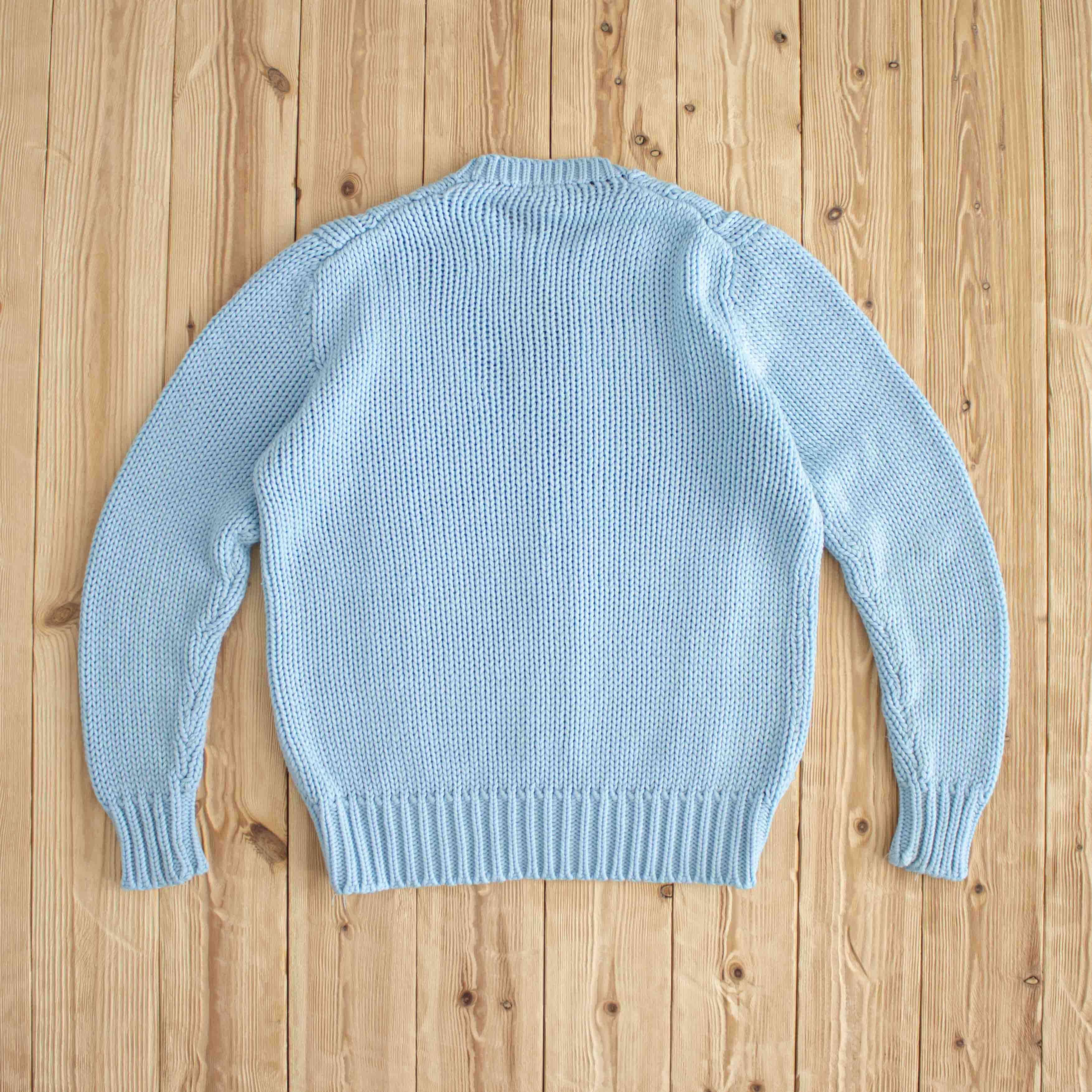 (S) Flowers Vintage Embroidered Sweater Blue
