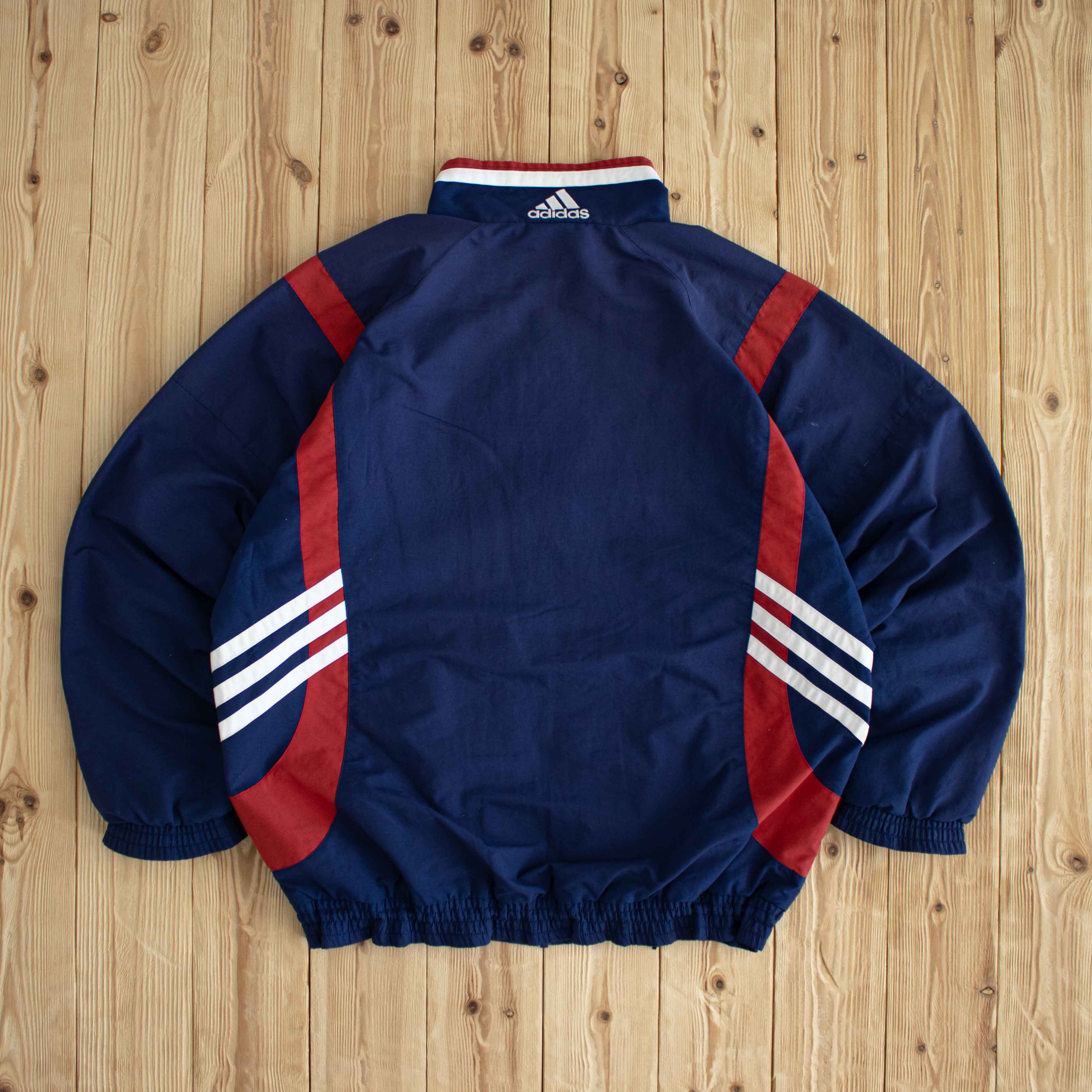 (L/XL) Adidas Vintage Embroidered Jacket Blue