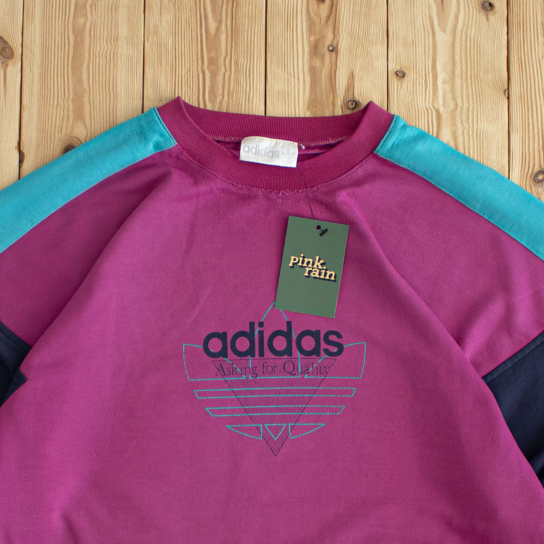 (M/L) Adidas 'Asking For Quality' Vintage Sweatshirt Pink