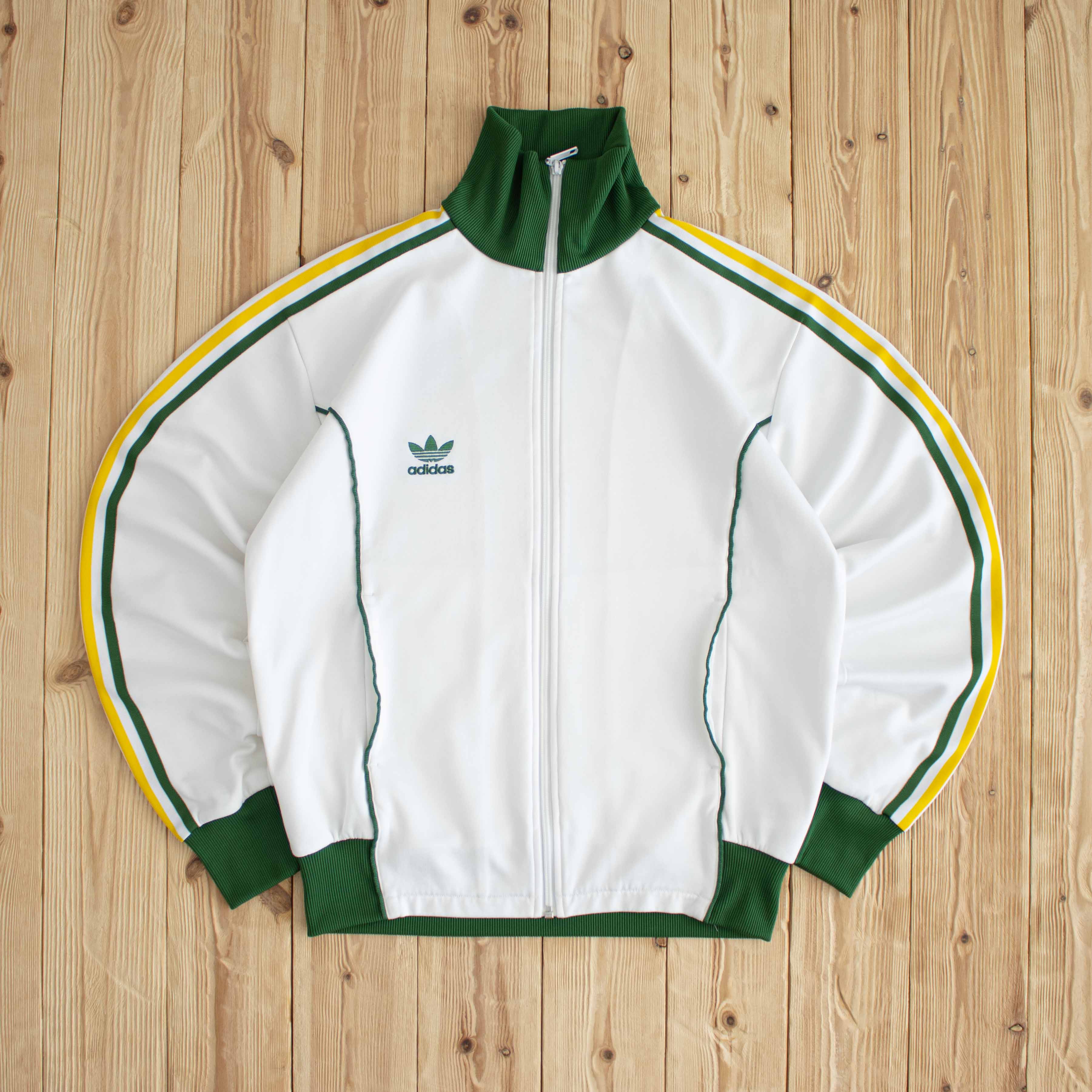 (M) Adidas Australia Vintage Embroidered Full-Zip Sweatshirt White