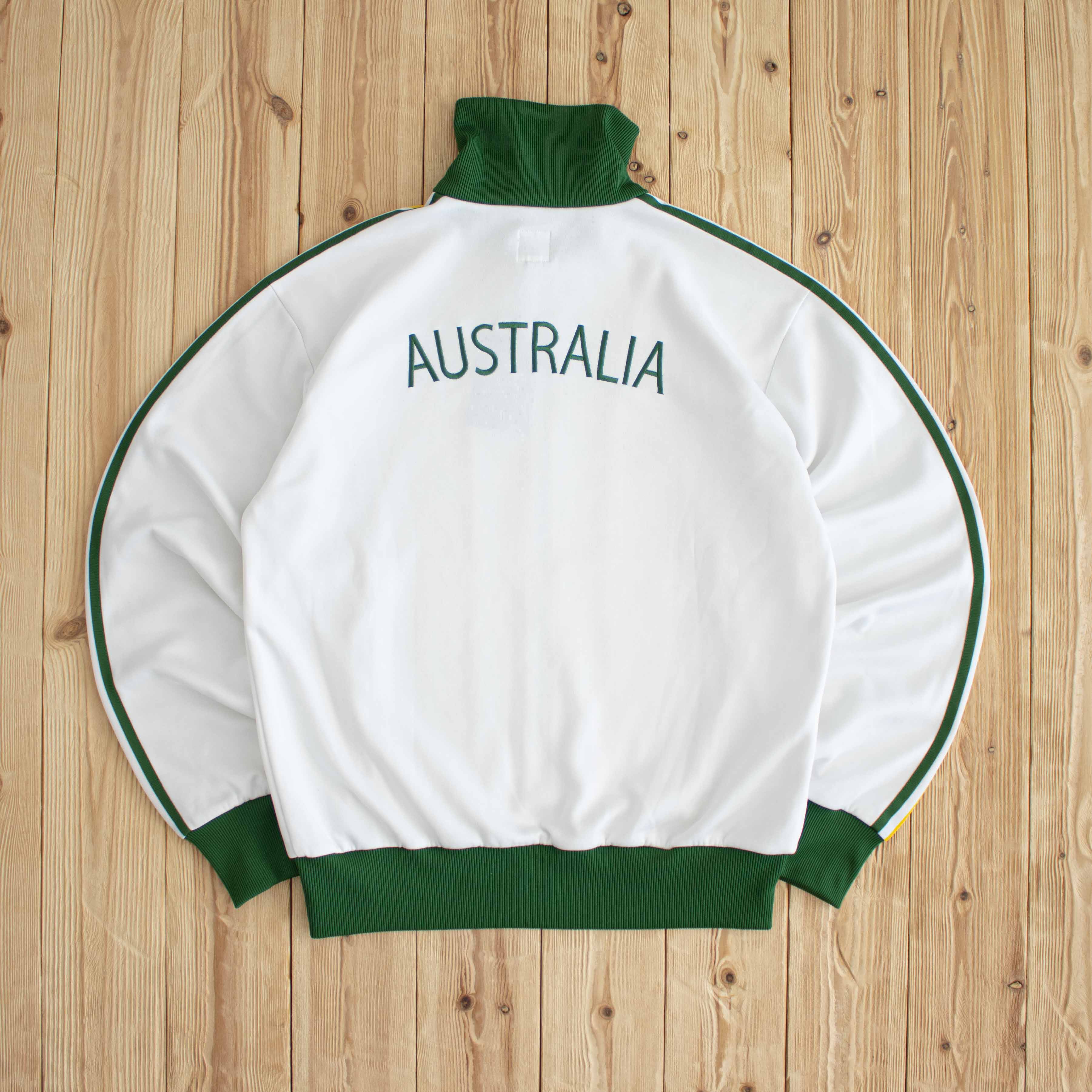 (M) Adidas Australia Vintage Embroidered Full-Zip Sweatshirt White