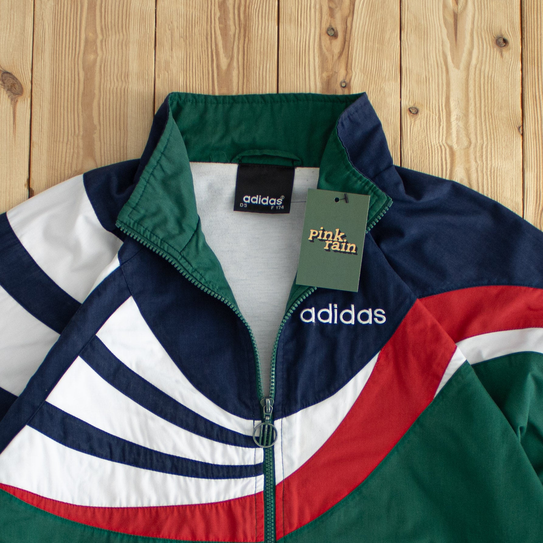 (M/L) Adidas Vintage Embroidered Jacket Green