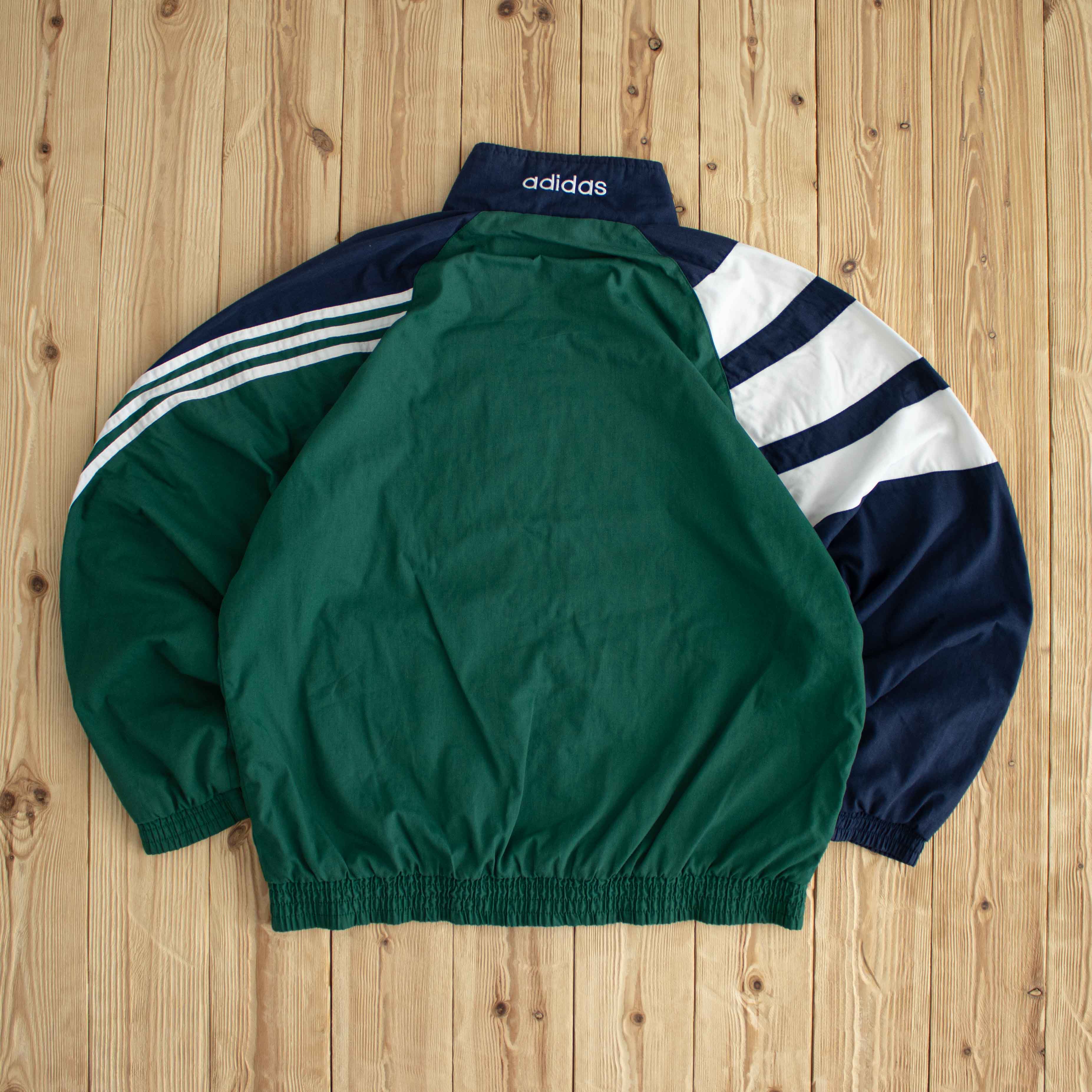 (M/L) Adidas Vintage Embroidered Jacket Green